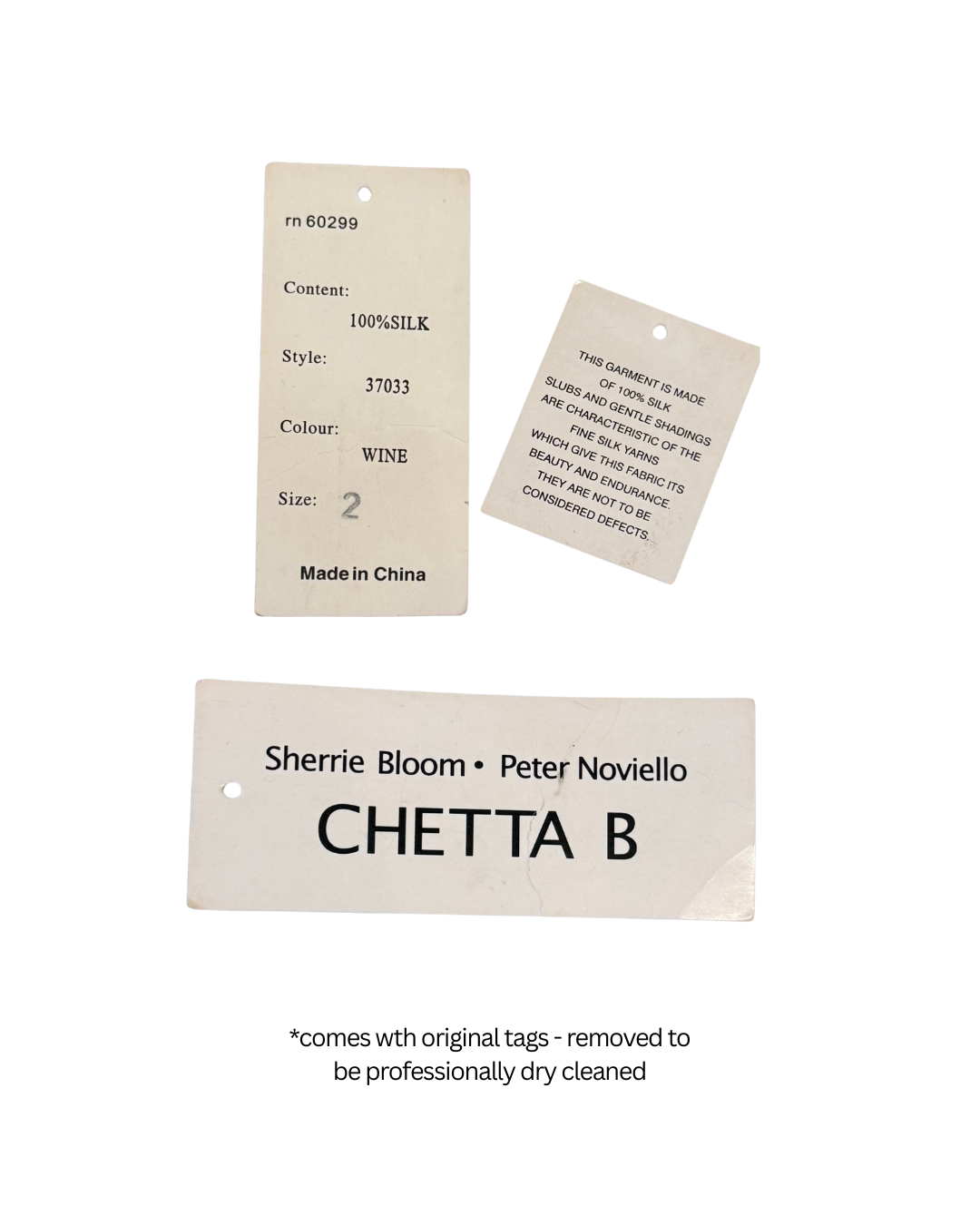 100% Silk Wine Elegant Dress - Size 2