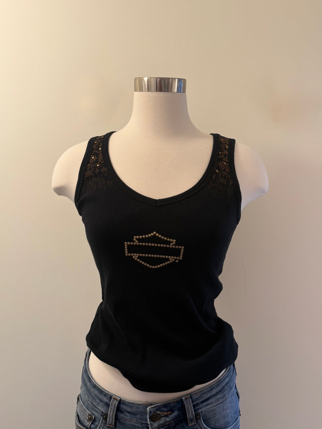 Harley Gold Studded Logo Tank - Medium