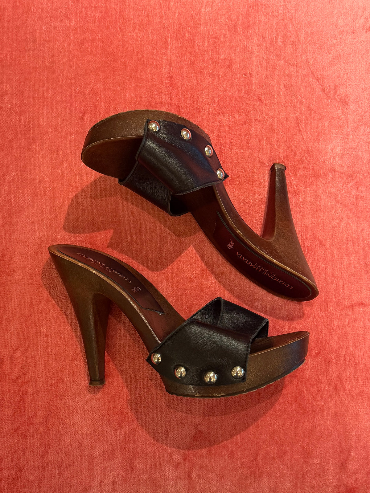 Studded Wooden Heels by Ricci - EU 36 (size 6)