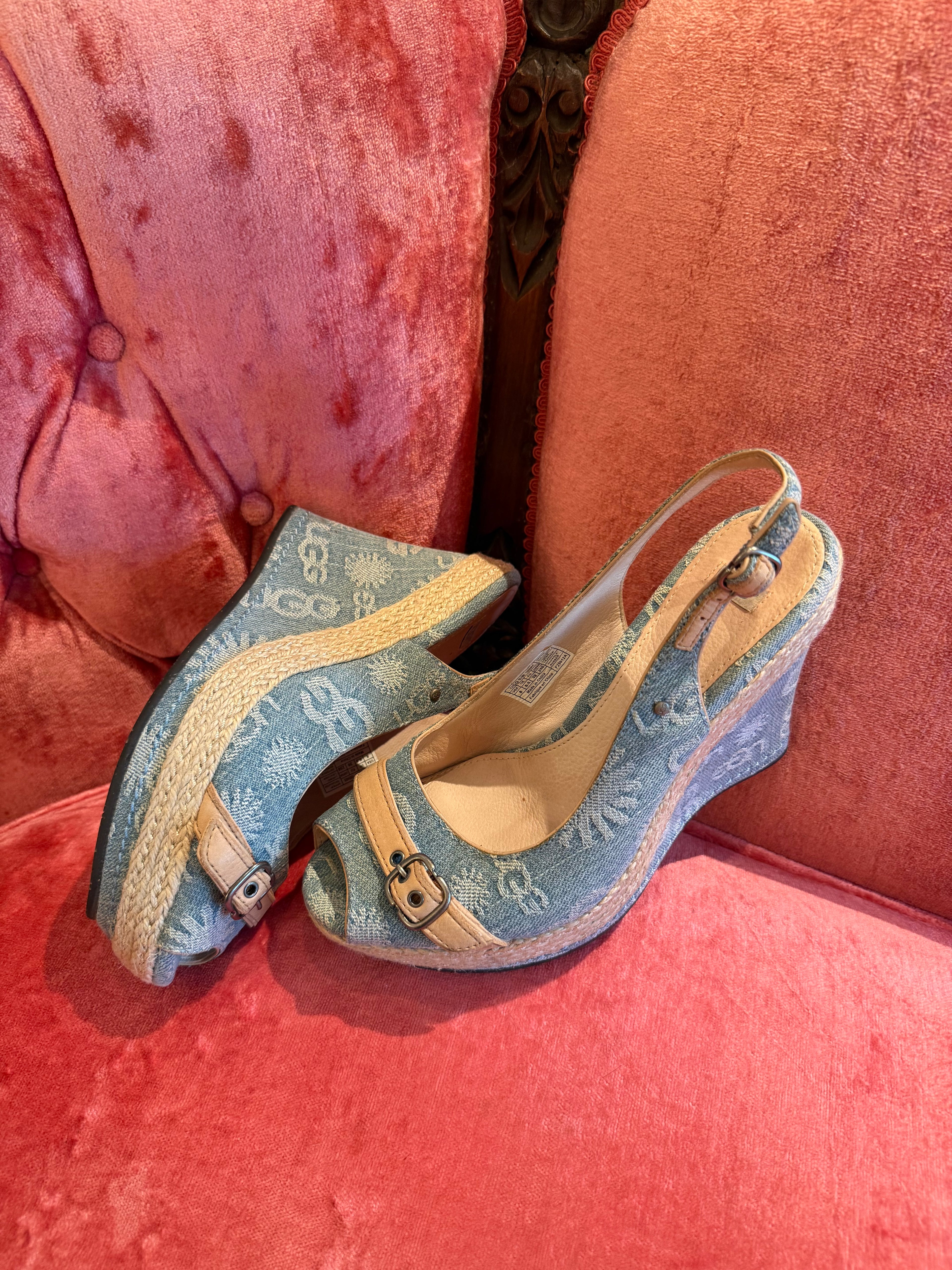 UGG Noella Denim Wedge - Size 8
