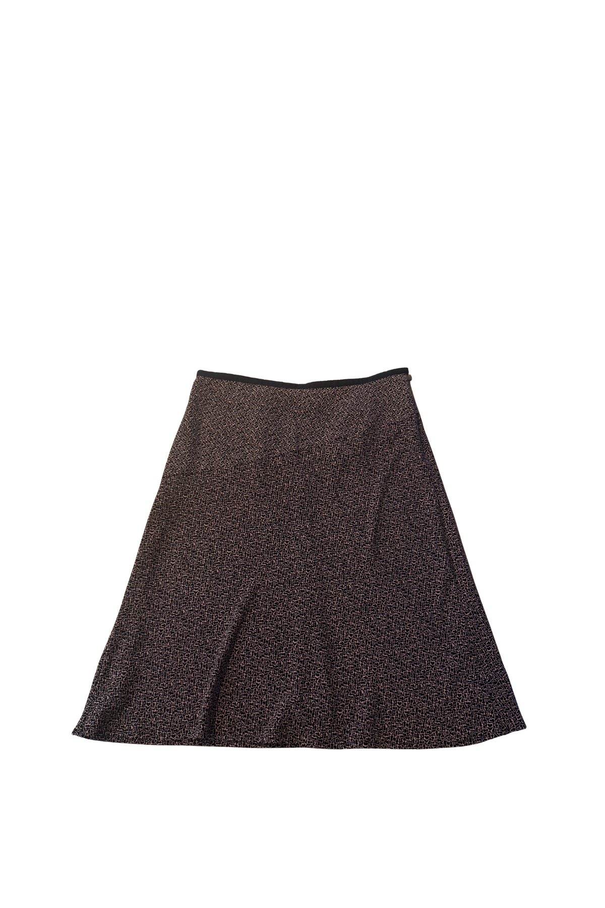 Black & Pink Knee Length Midi Skirt - Medium