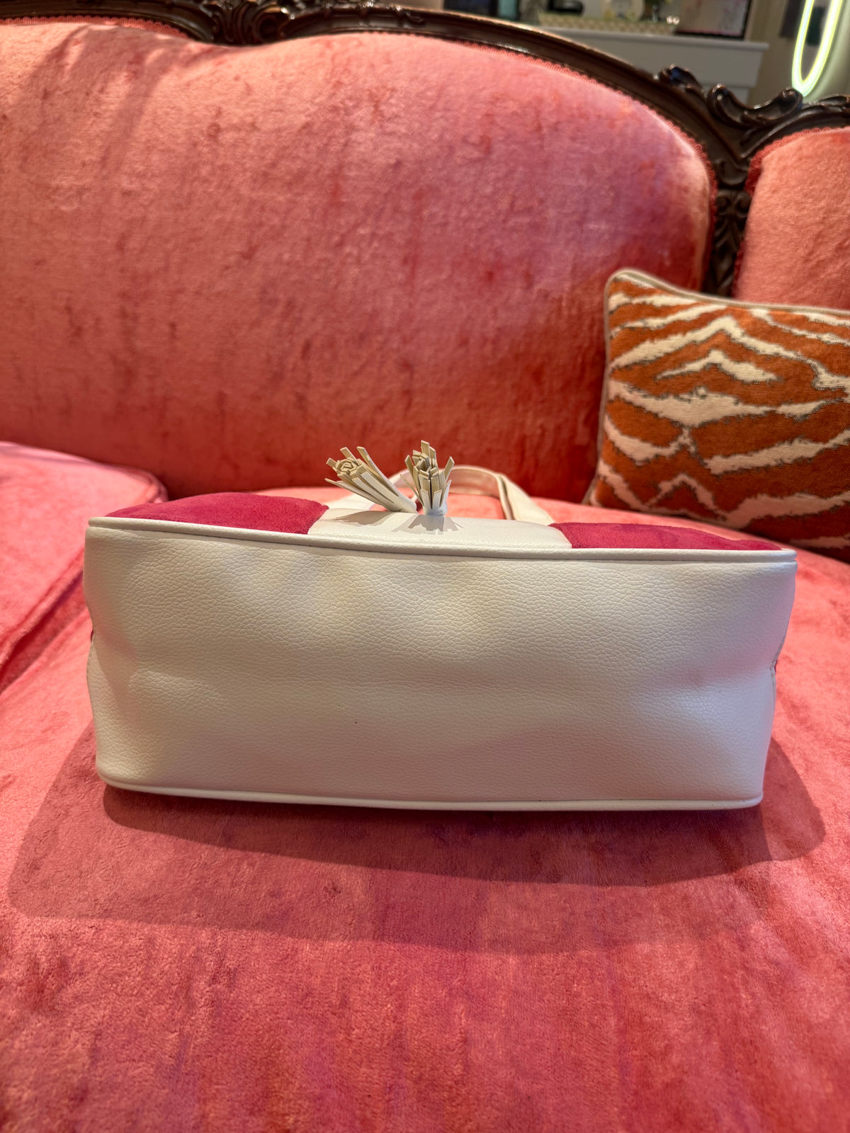 Pink & White Tassle Bag