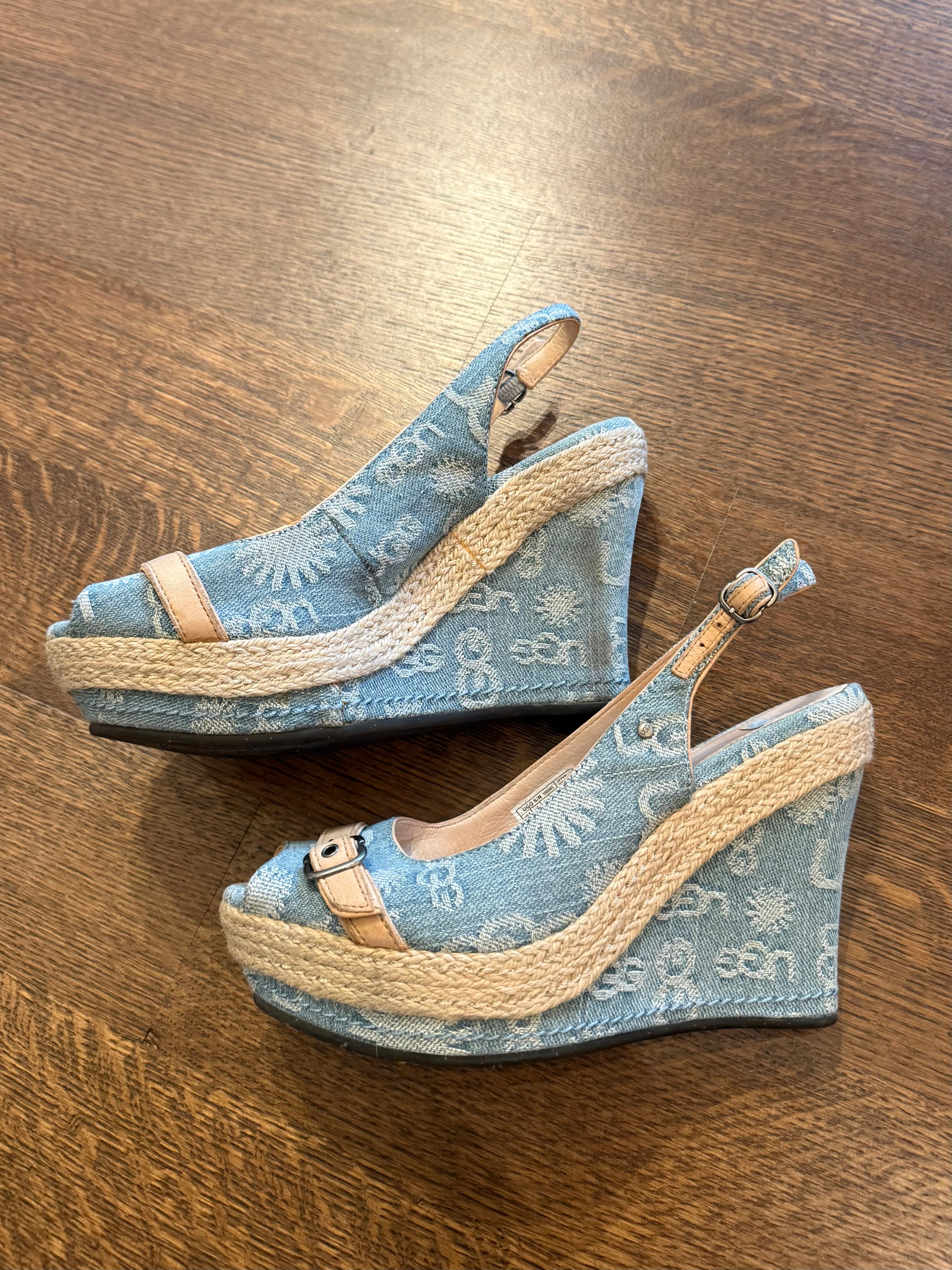 UGG Noella Denim Wedge - Size 8