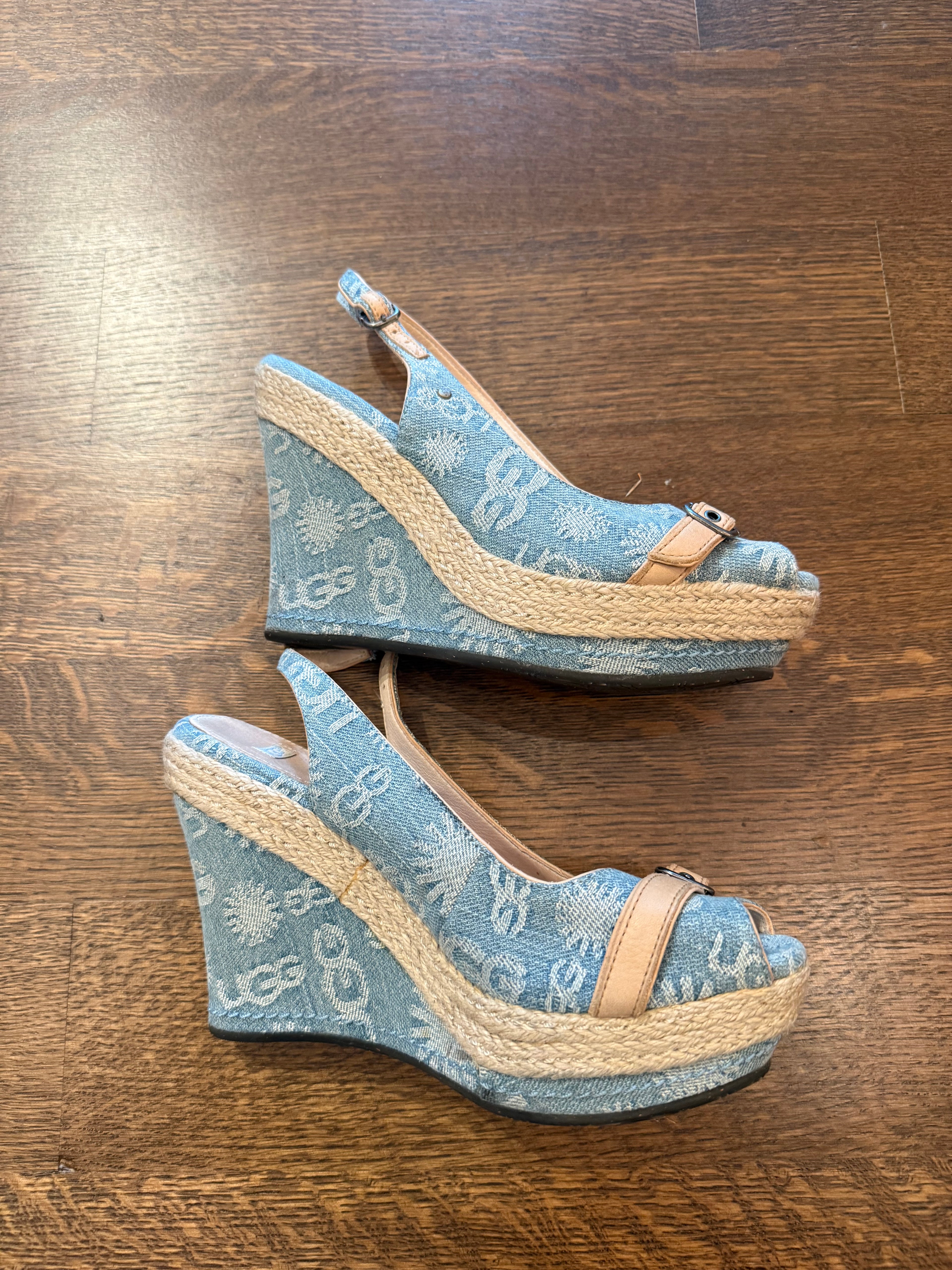 UGG Noella Denim Wedge - Size 8