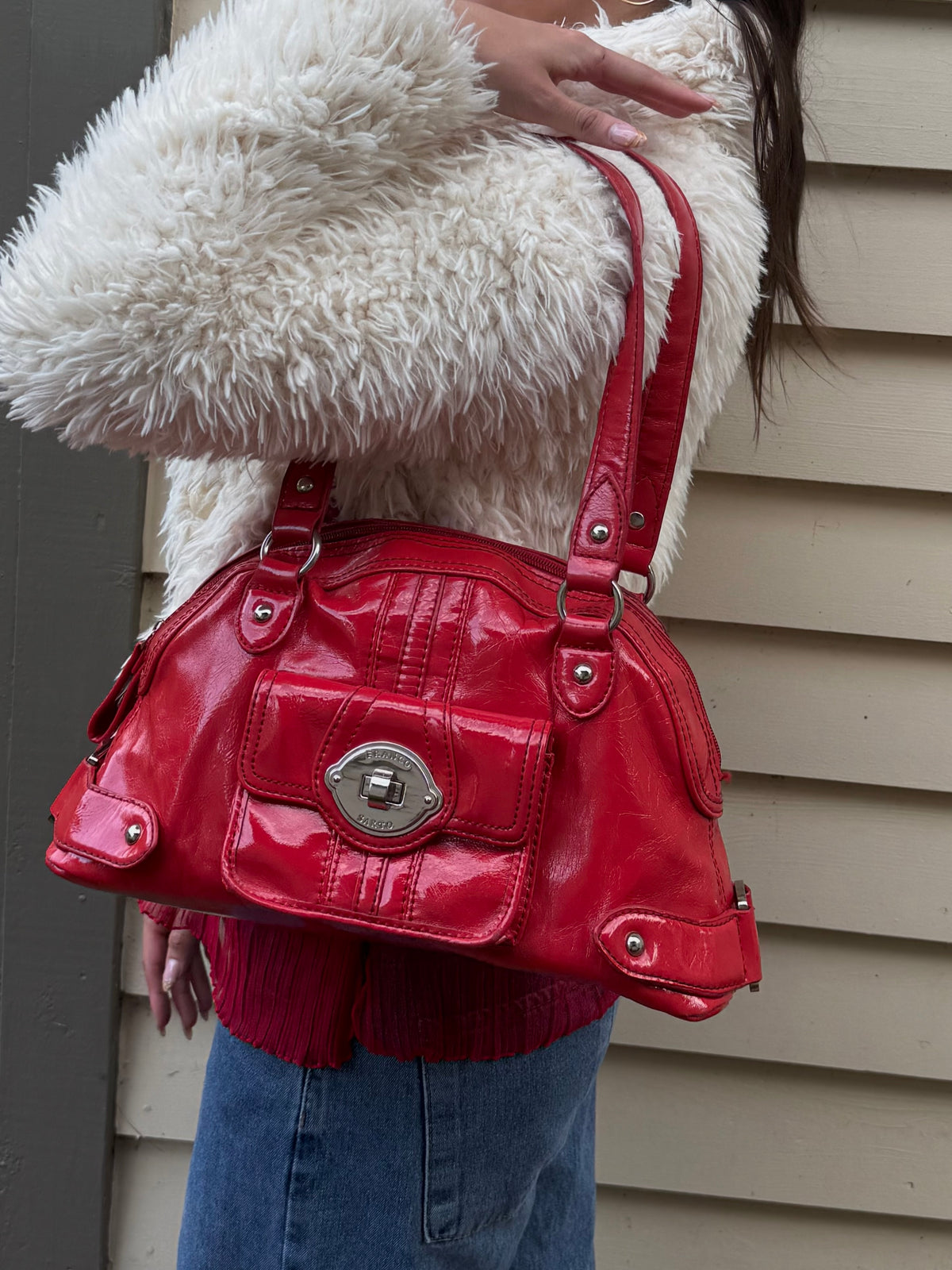 Franco Sarto Red Patent Bag