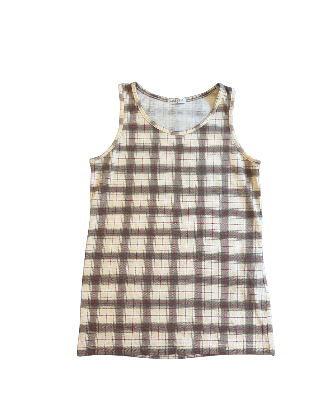 Brown Plaid Tank - Medium