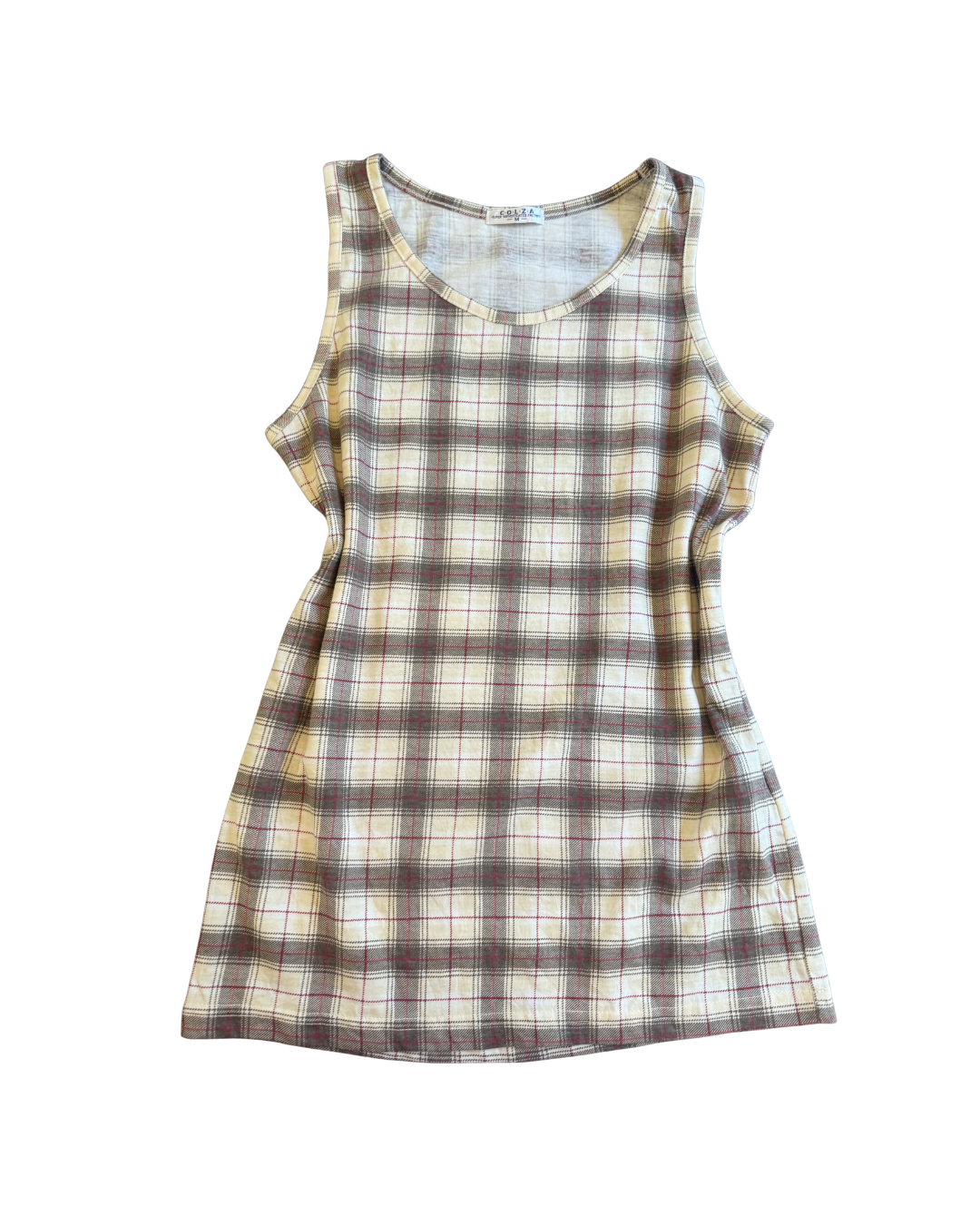 Brown Plaid Tank - Medium