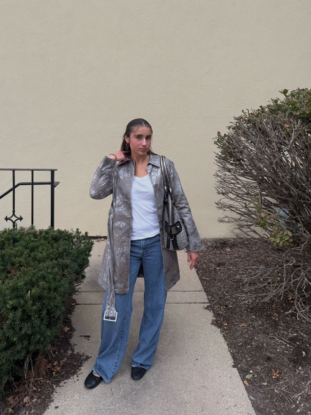 "Via Spiga" Silver Cheetah Trench - XS
