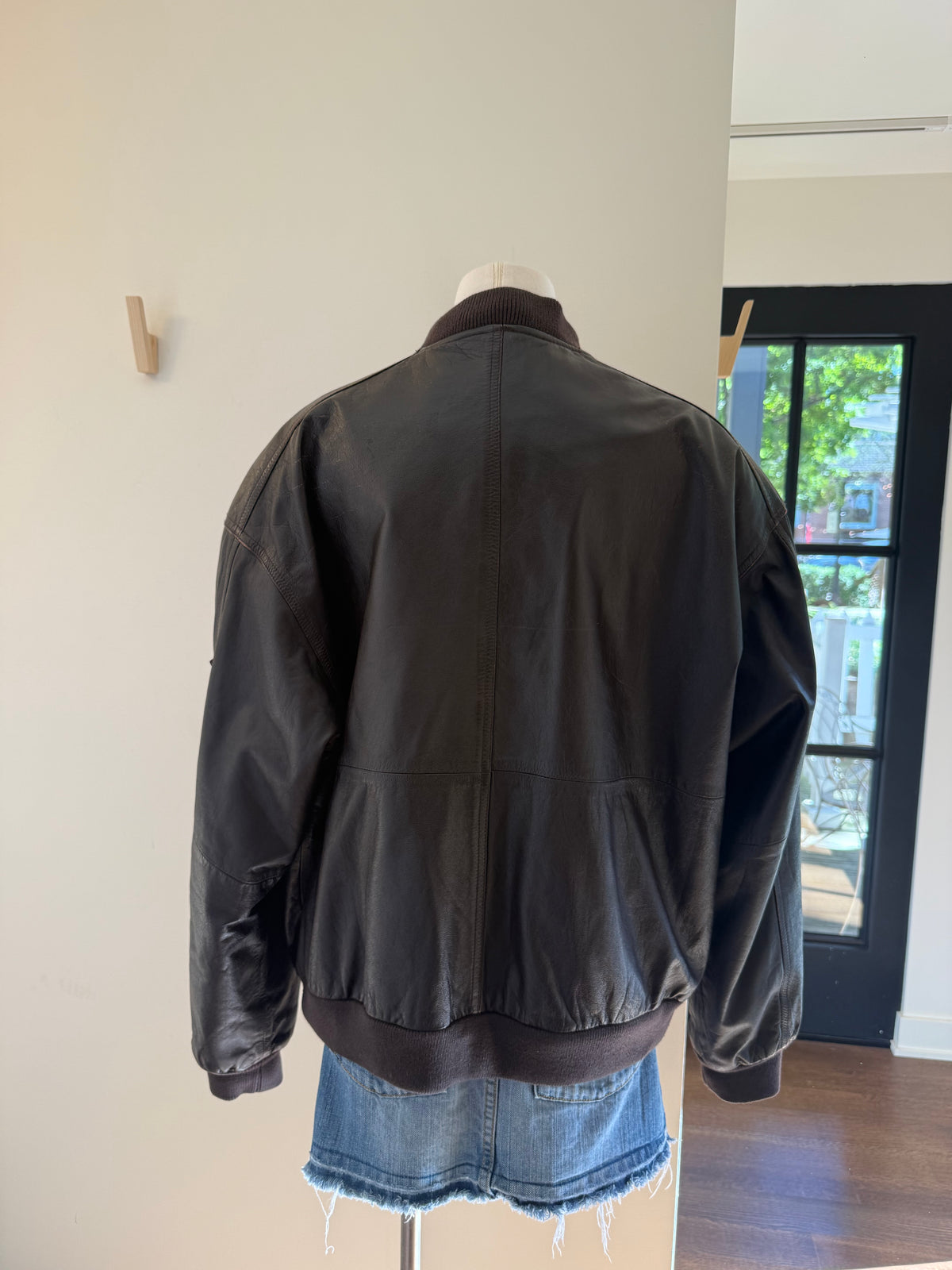 "Weekends" Leather Bomber Jacket - Large