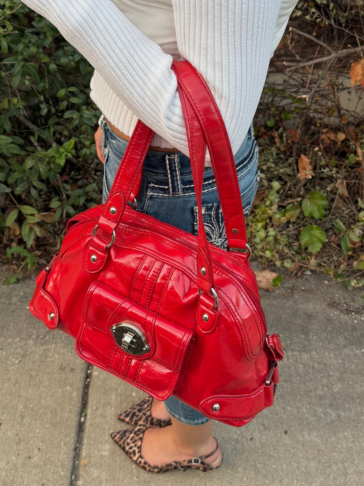 Franco Sarto Red Patent Bag