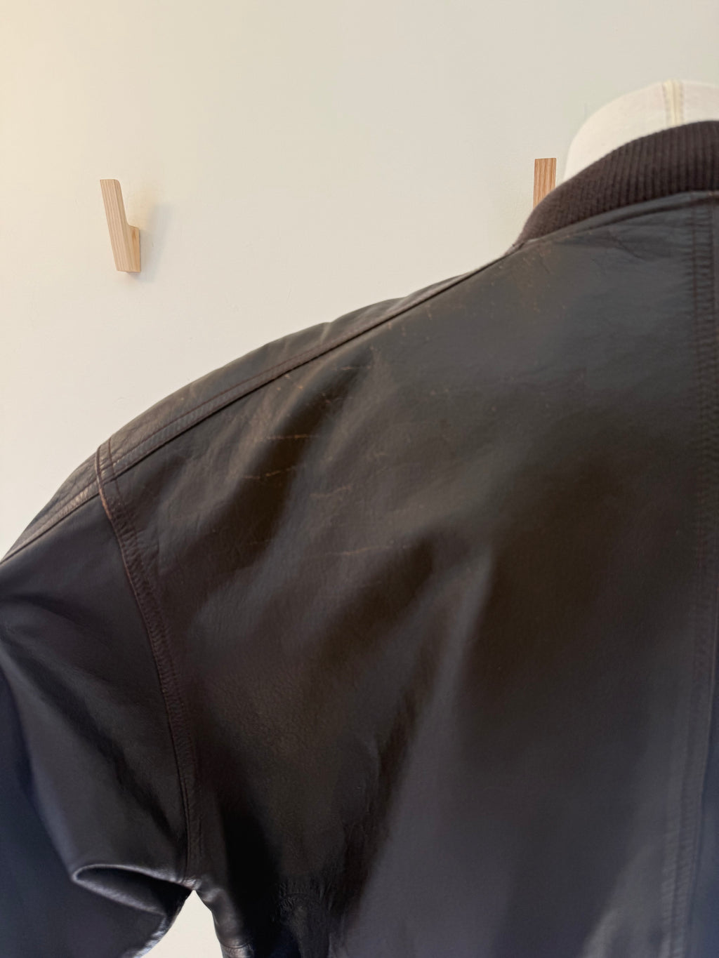 "Weekends" Leather Bomber Jacket - Large