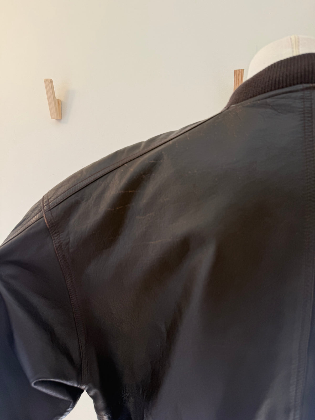 "Weekends" Leather Bomber Jacket - Large