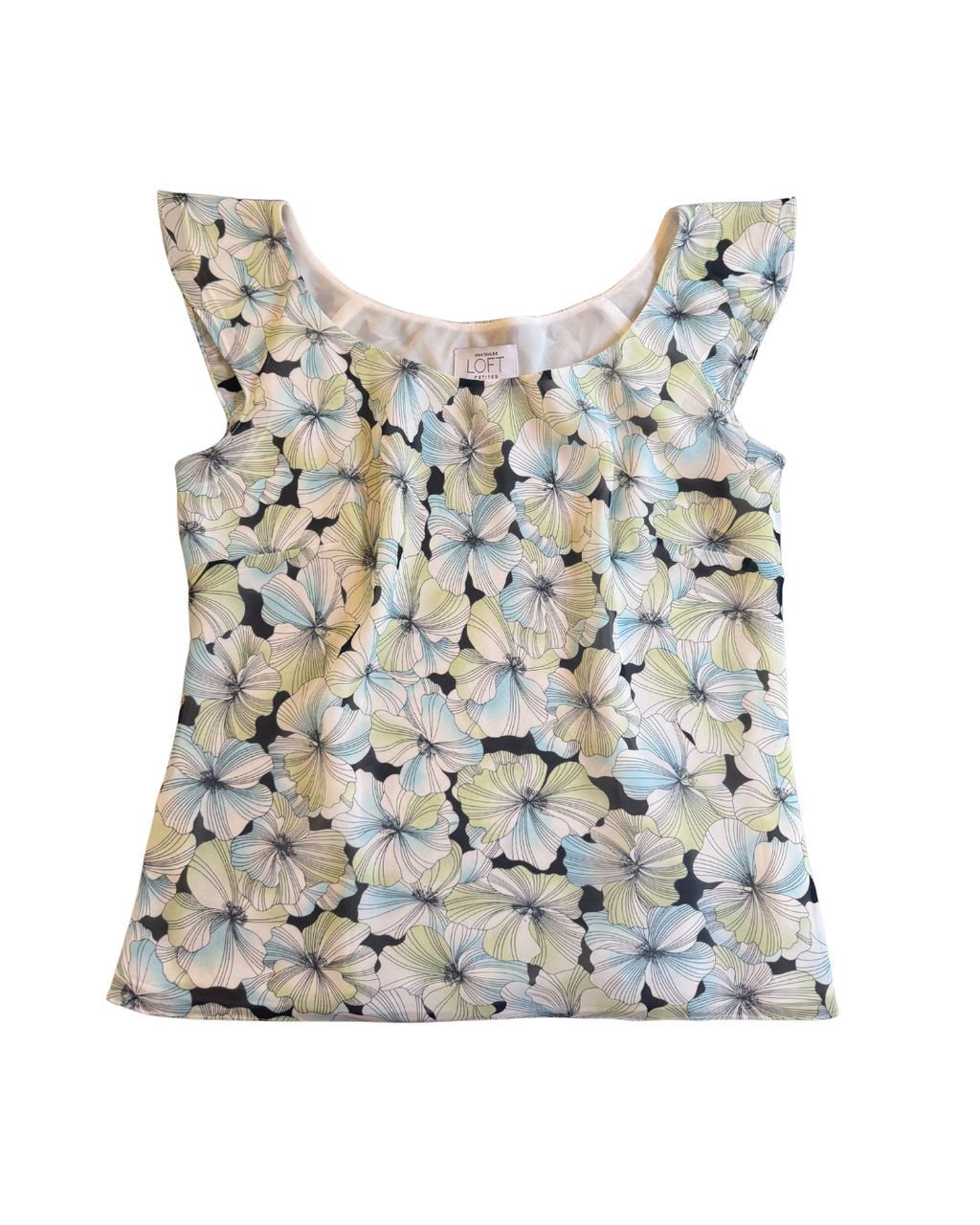 Fitted Cap Sleeve Floral Tank - XS