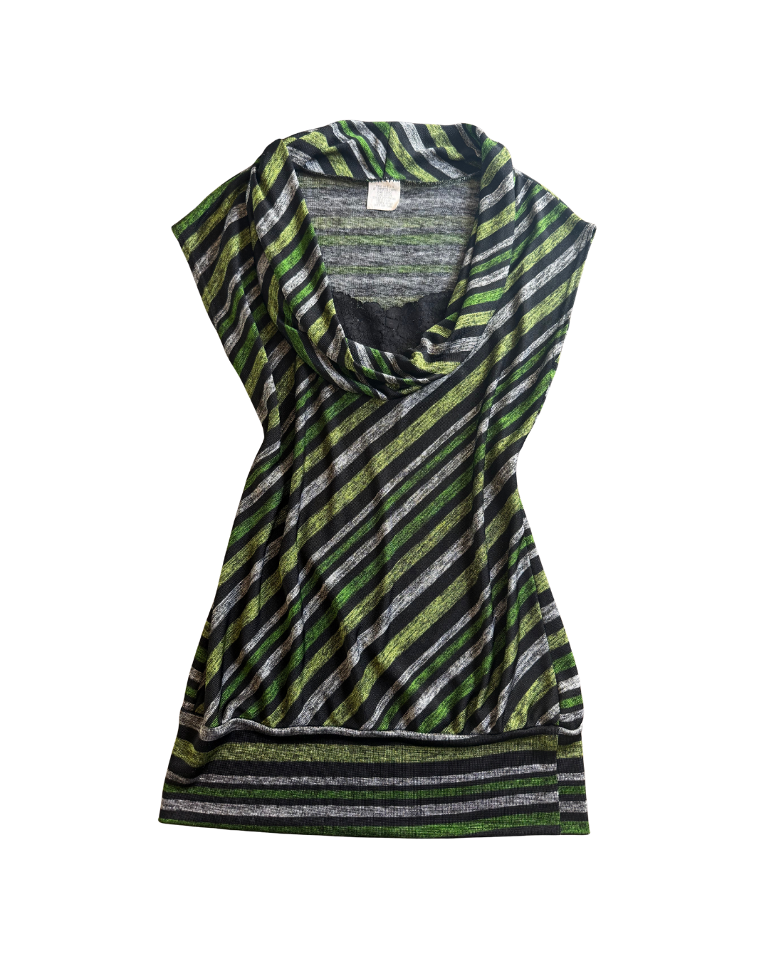Green Cowl Neck Slinky Top - Medium