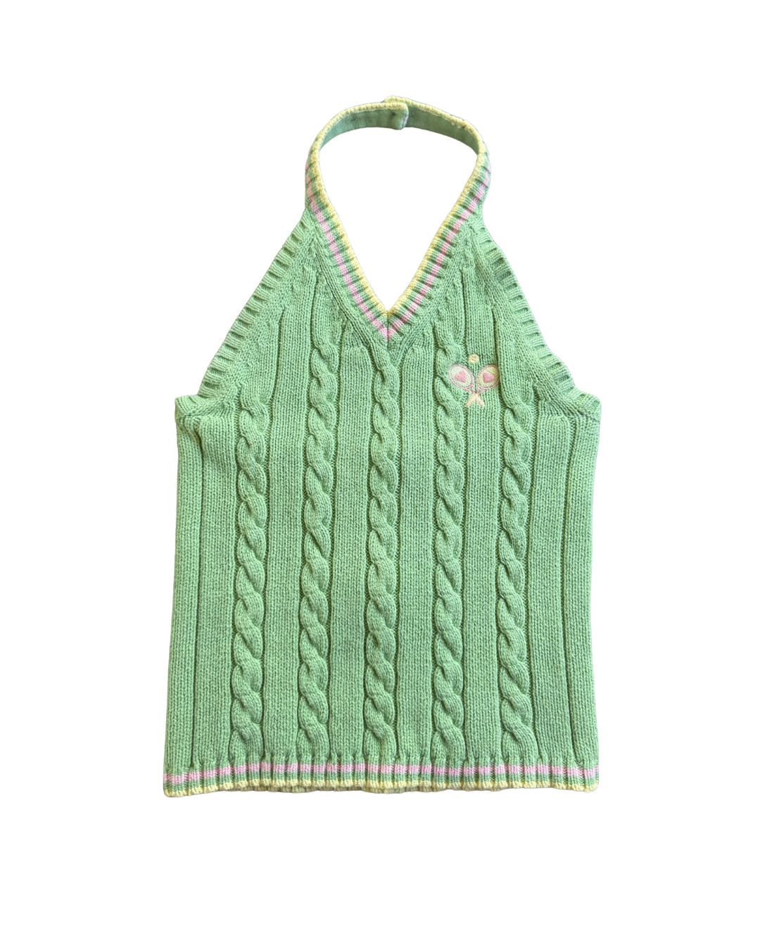 Green Halter Tennis Tank - XS