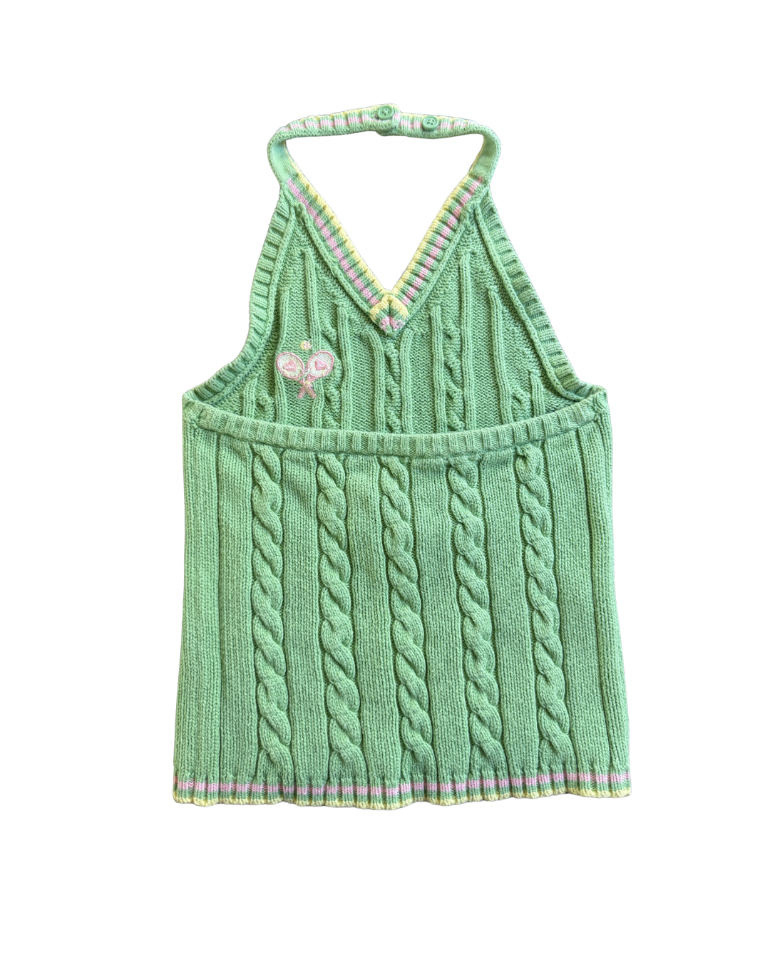 Green Halter Tennis Tank - XS