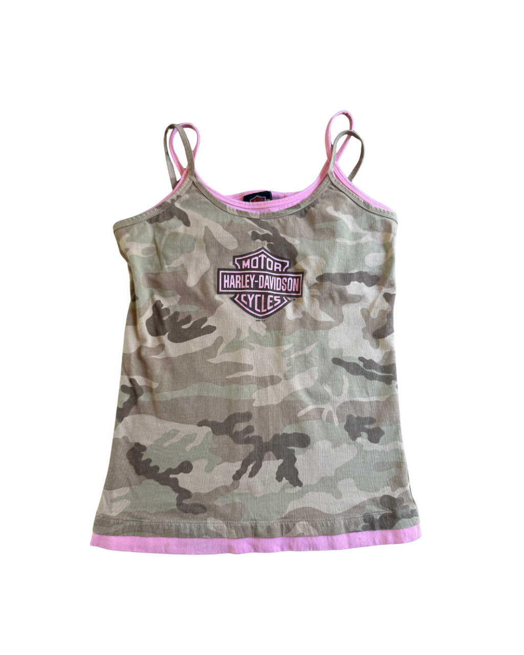 Harley Double Layered Pink Camo Tank - Medium