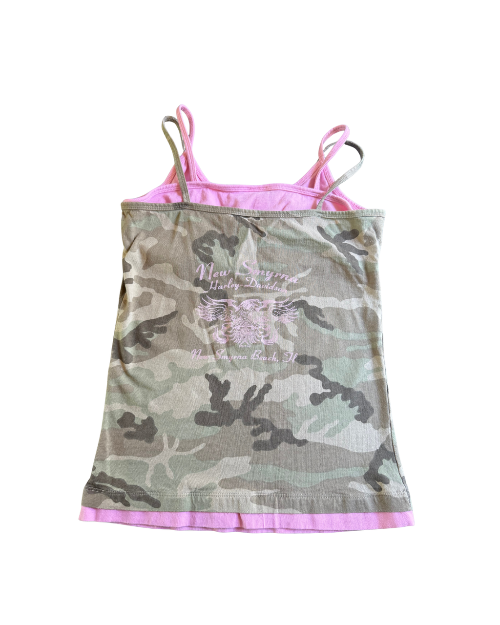 Harley Double Layered Pink Camo Tank - Medium
