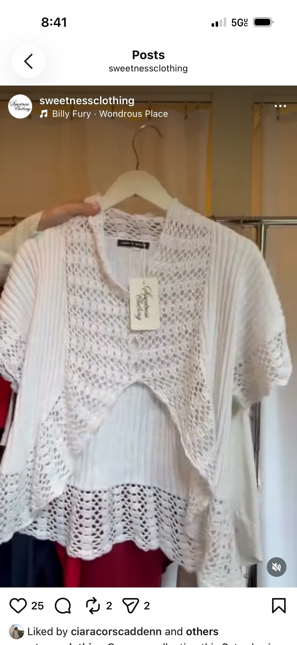 Cable & Gauge White Crochet Top - S/M