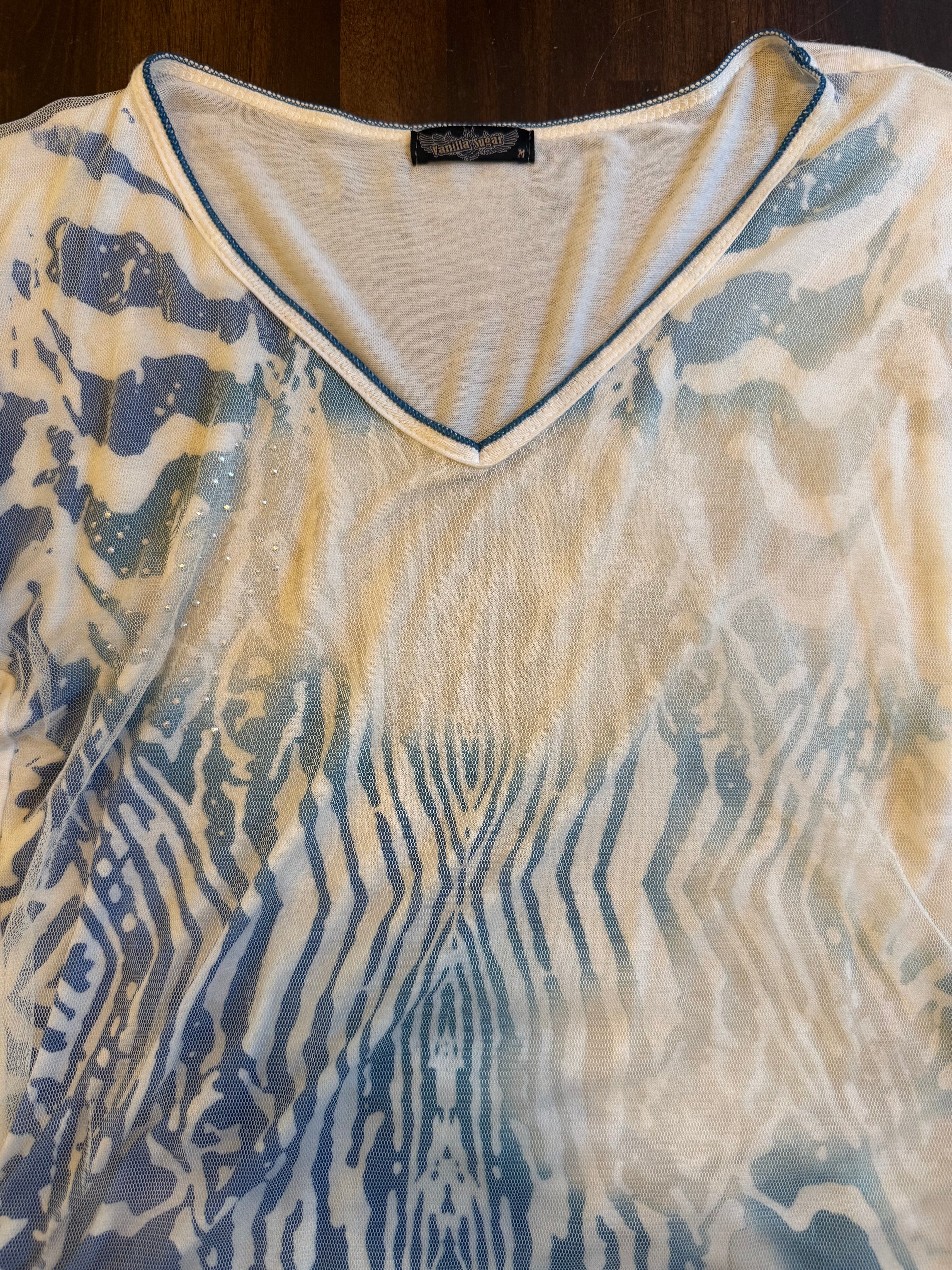 Double Layer Mesh Zebra Top - Medium