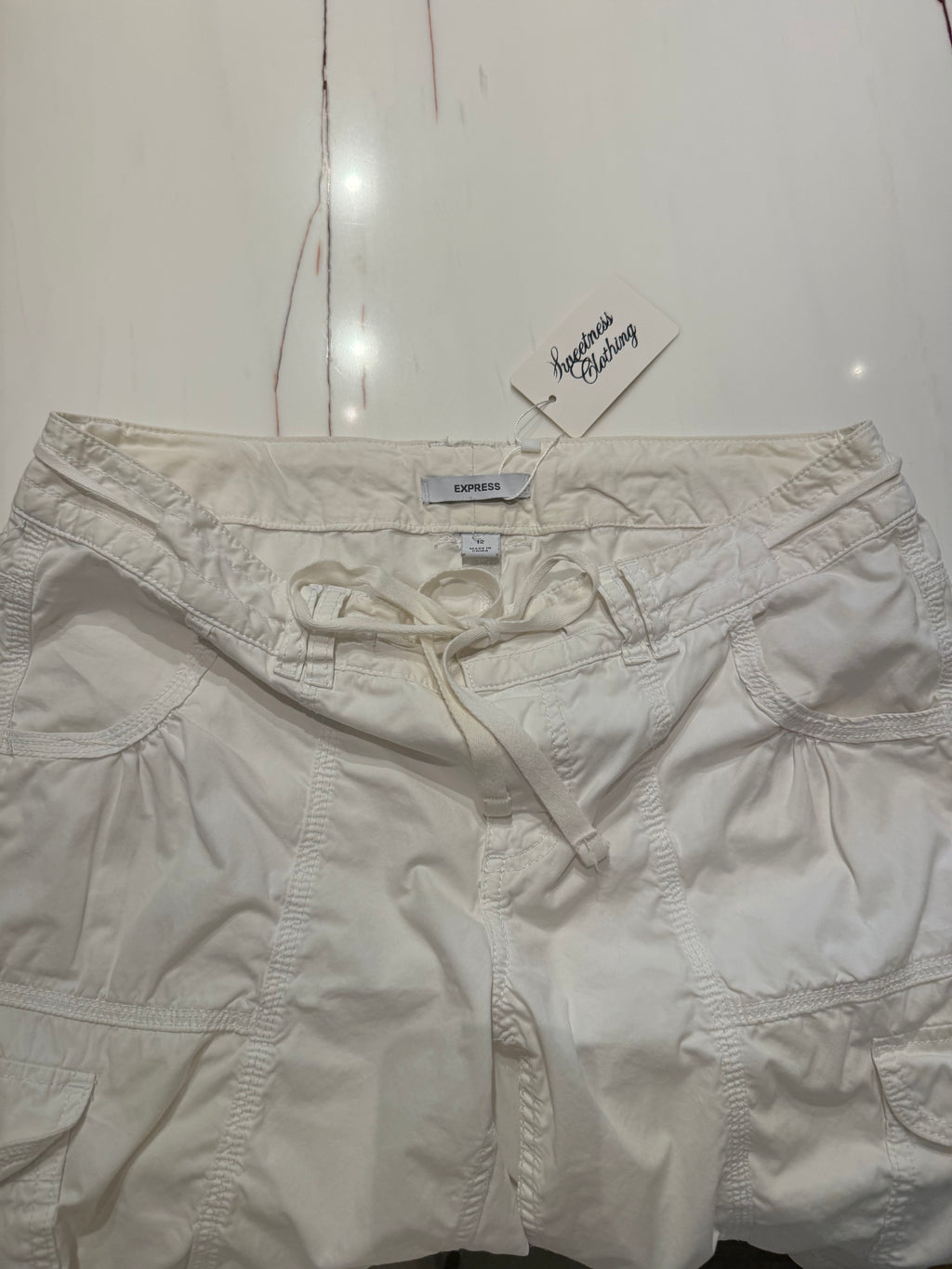 White Cargo Long Short - Size 12