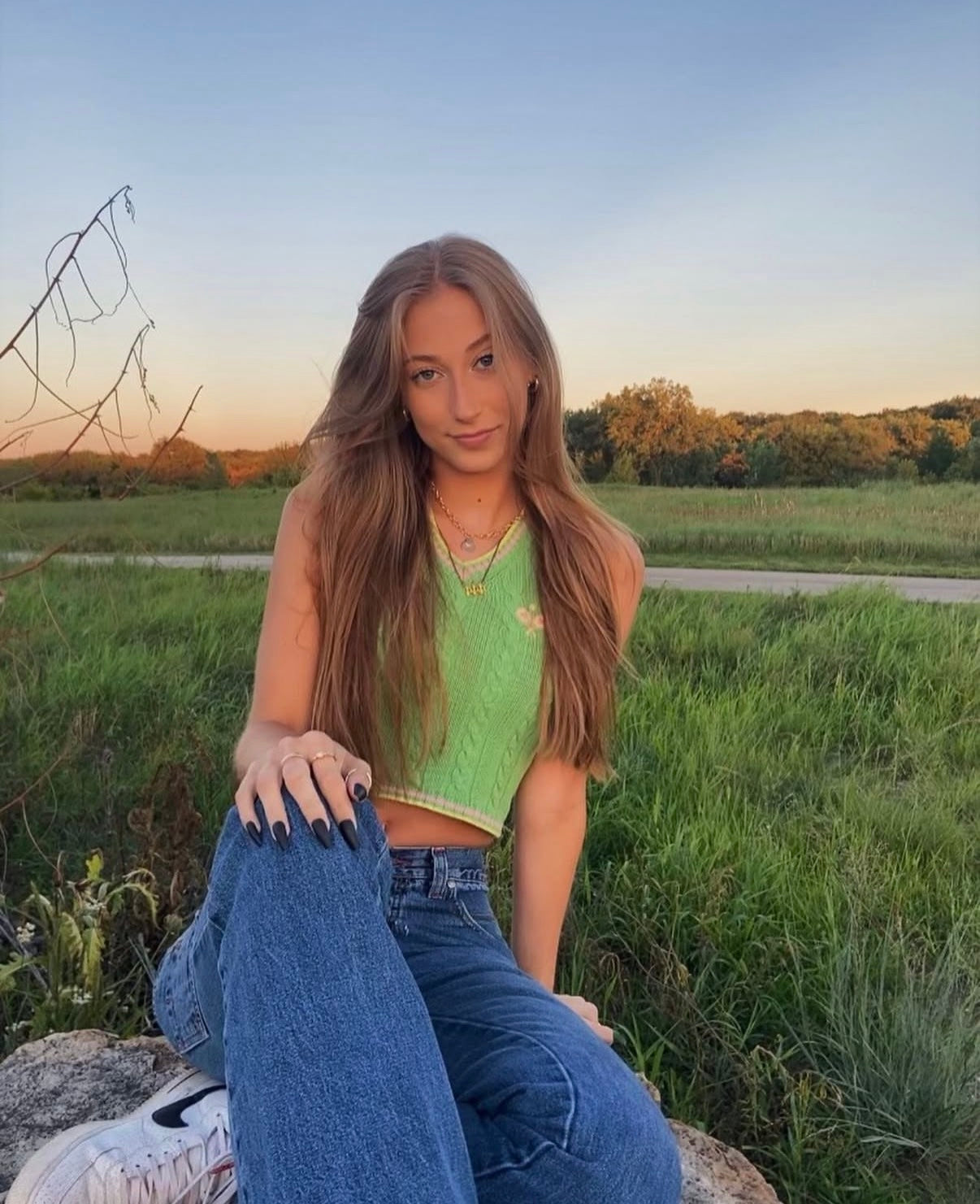 Green Halter Tennis Tank - XS