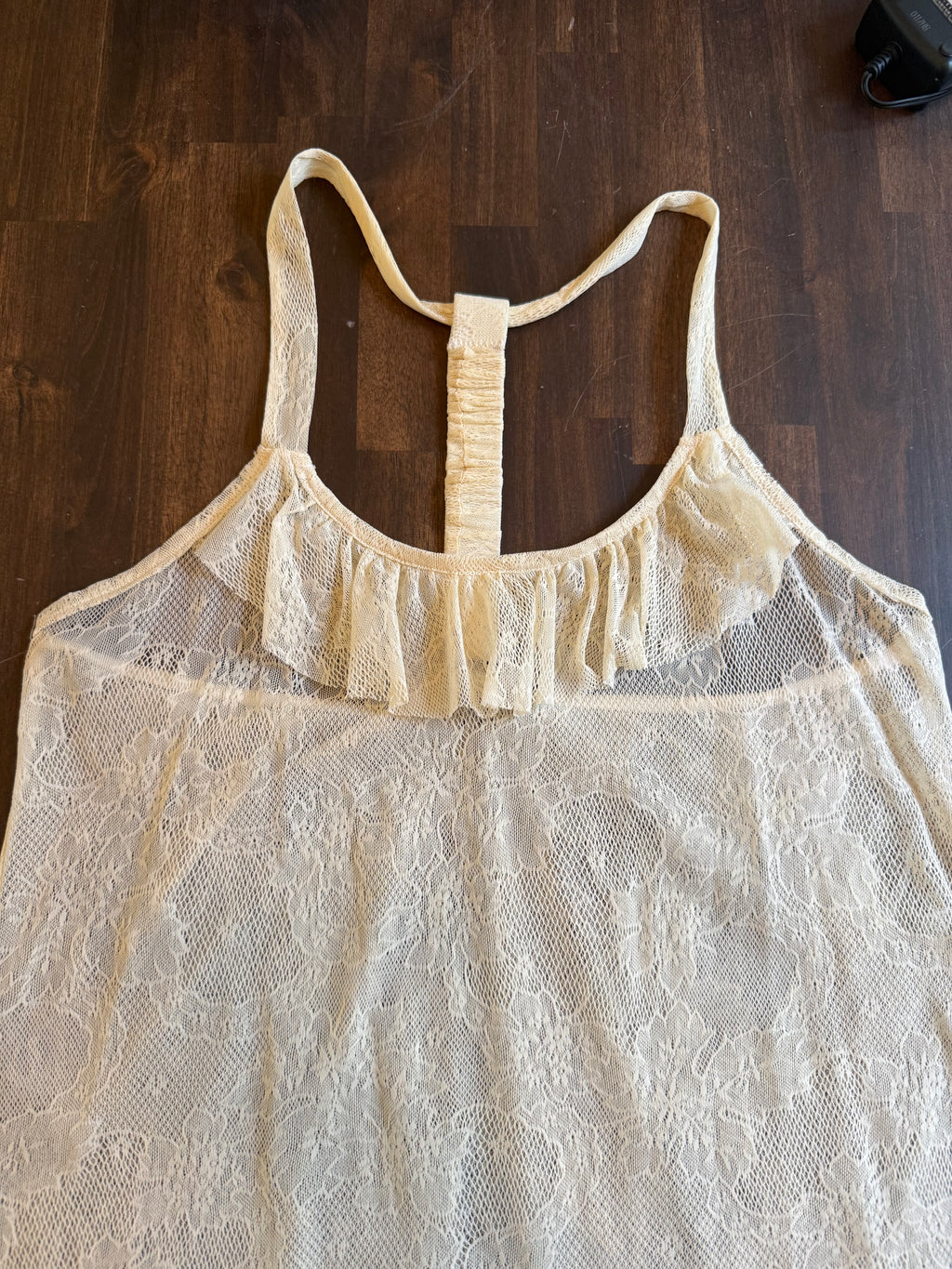 Ruffle Lace Tank - M/L