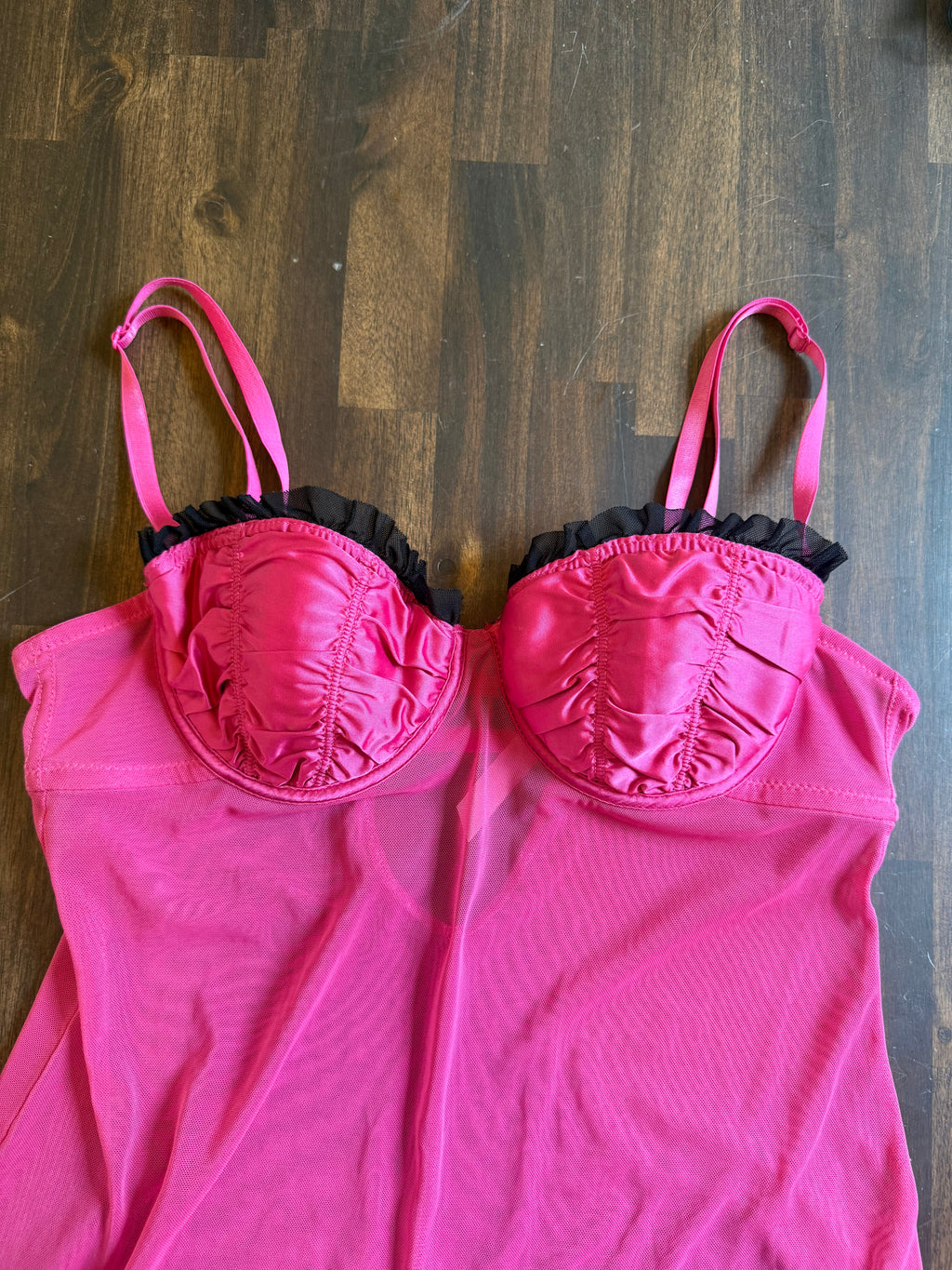 Pink & Black Bustier Top - Small