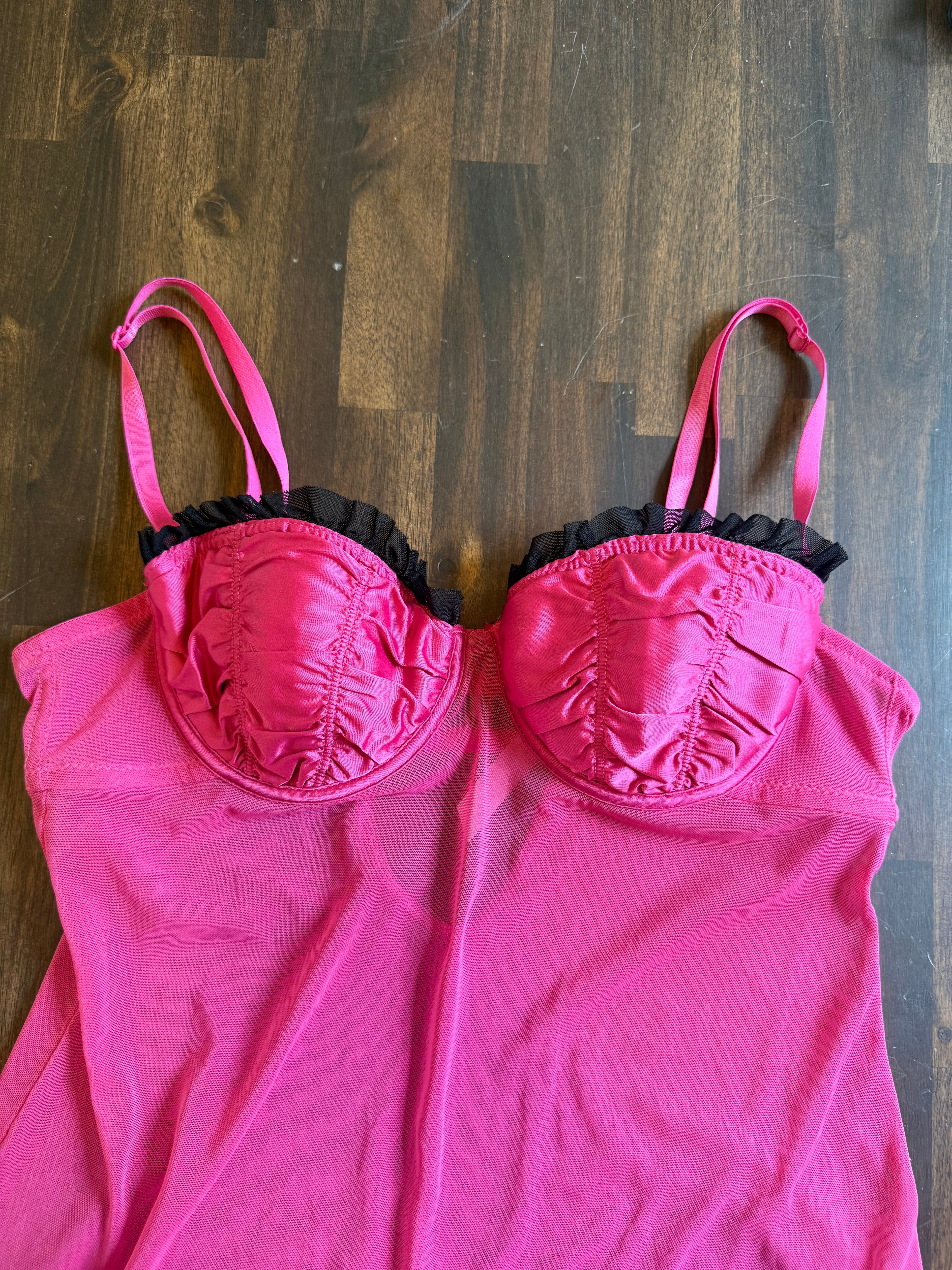 Pink & Black Bustier Top - Small