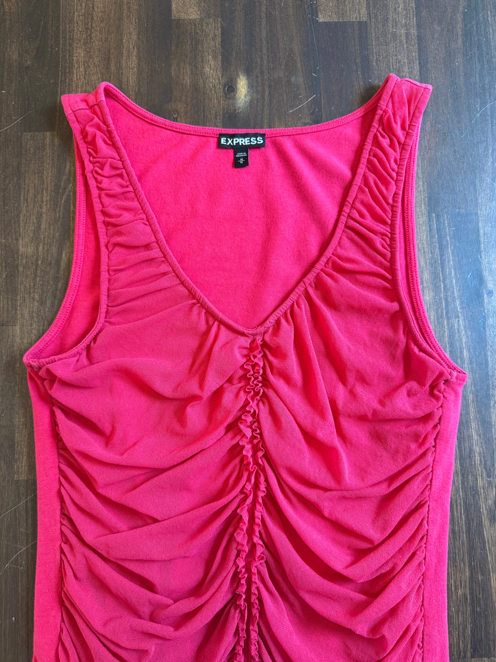 Pink Ruched Tank - Medium
