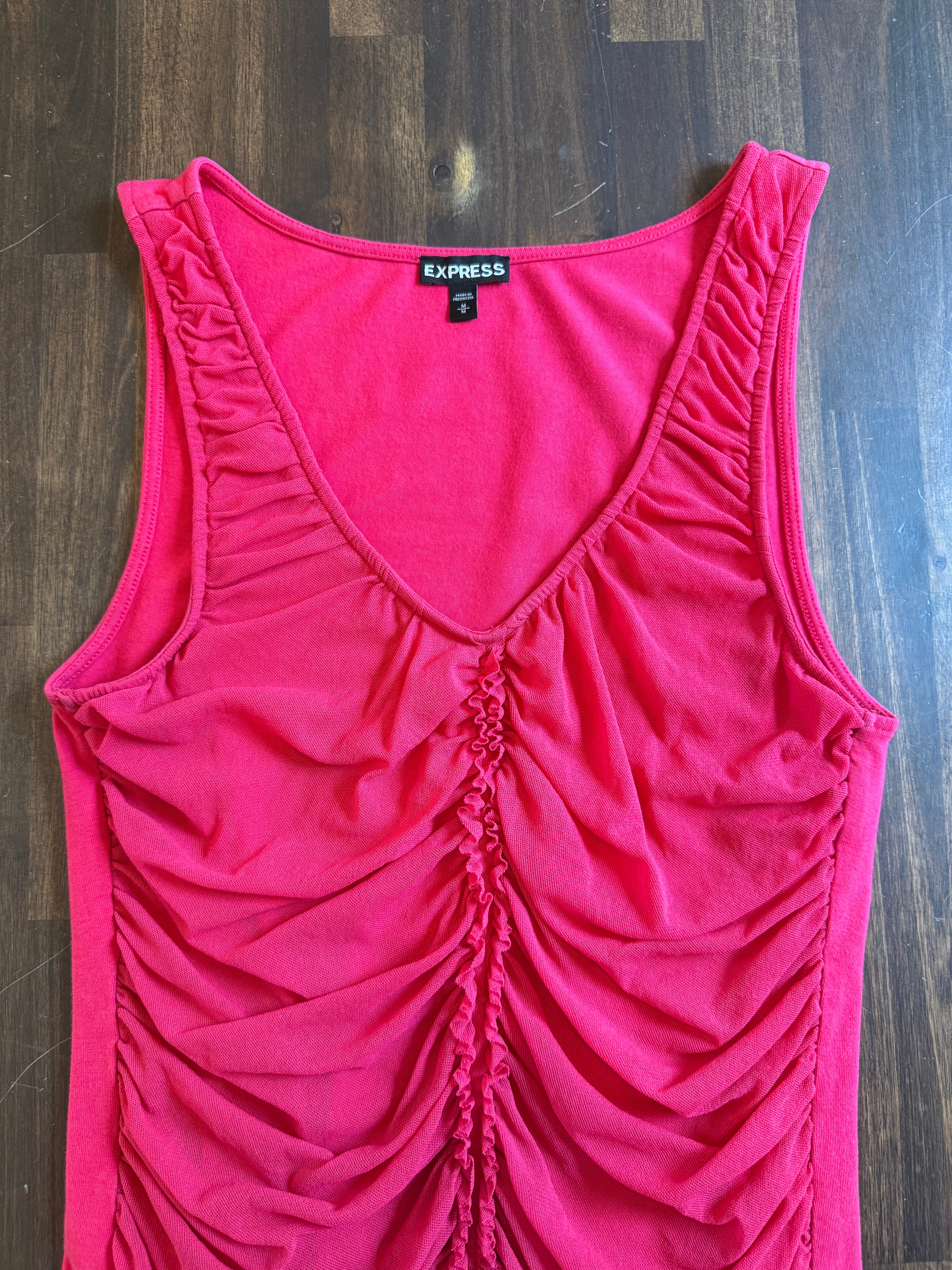 Pink Ruched Tank - Medium