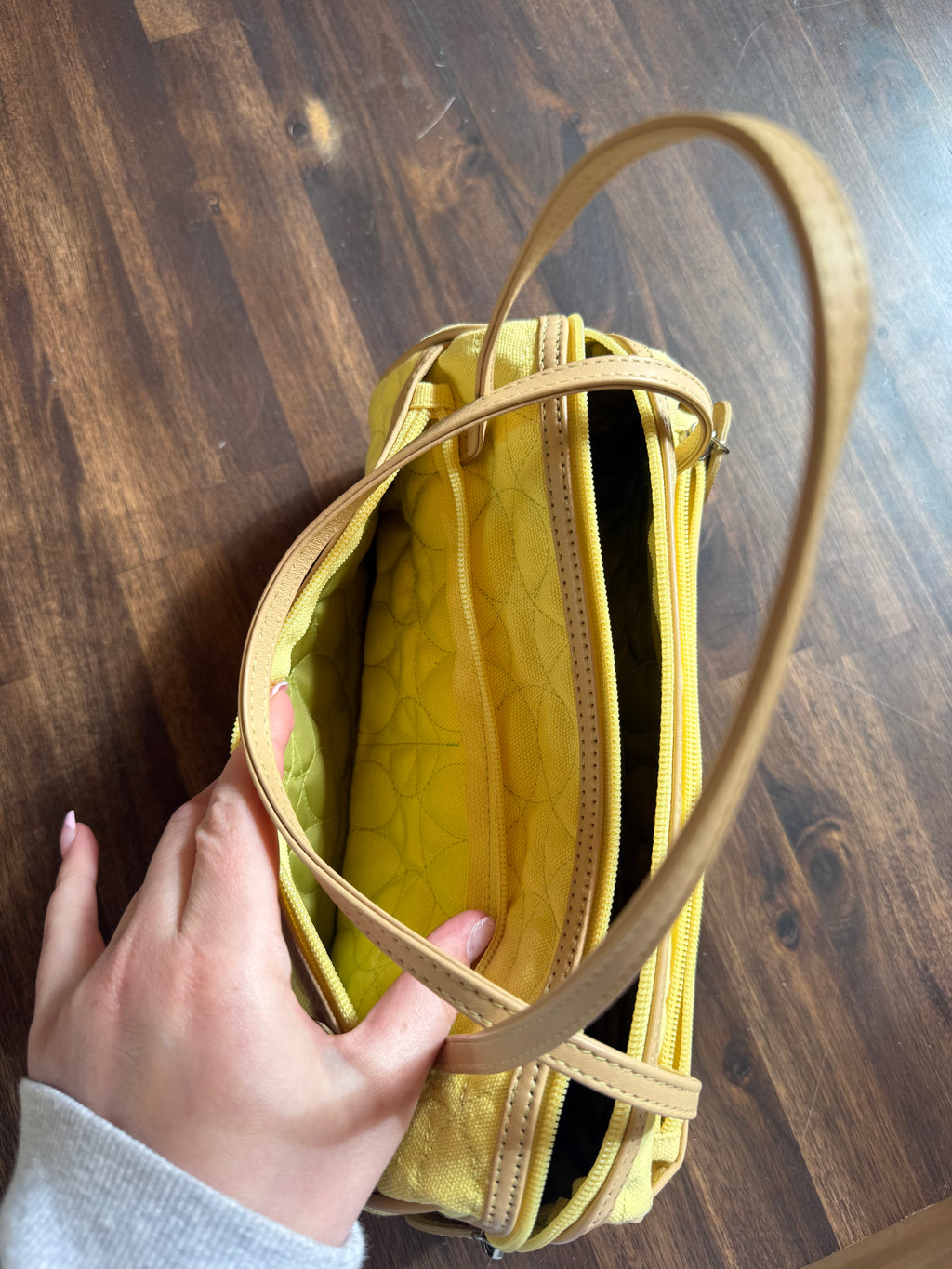 Quilted Yellow Shoulder Bag