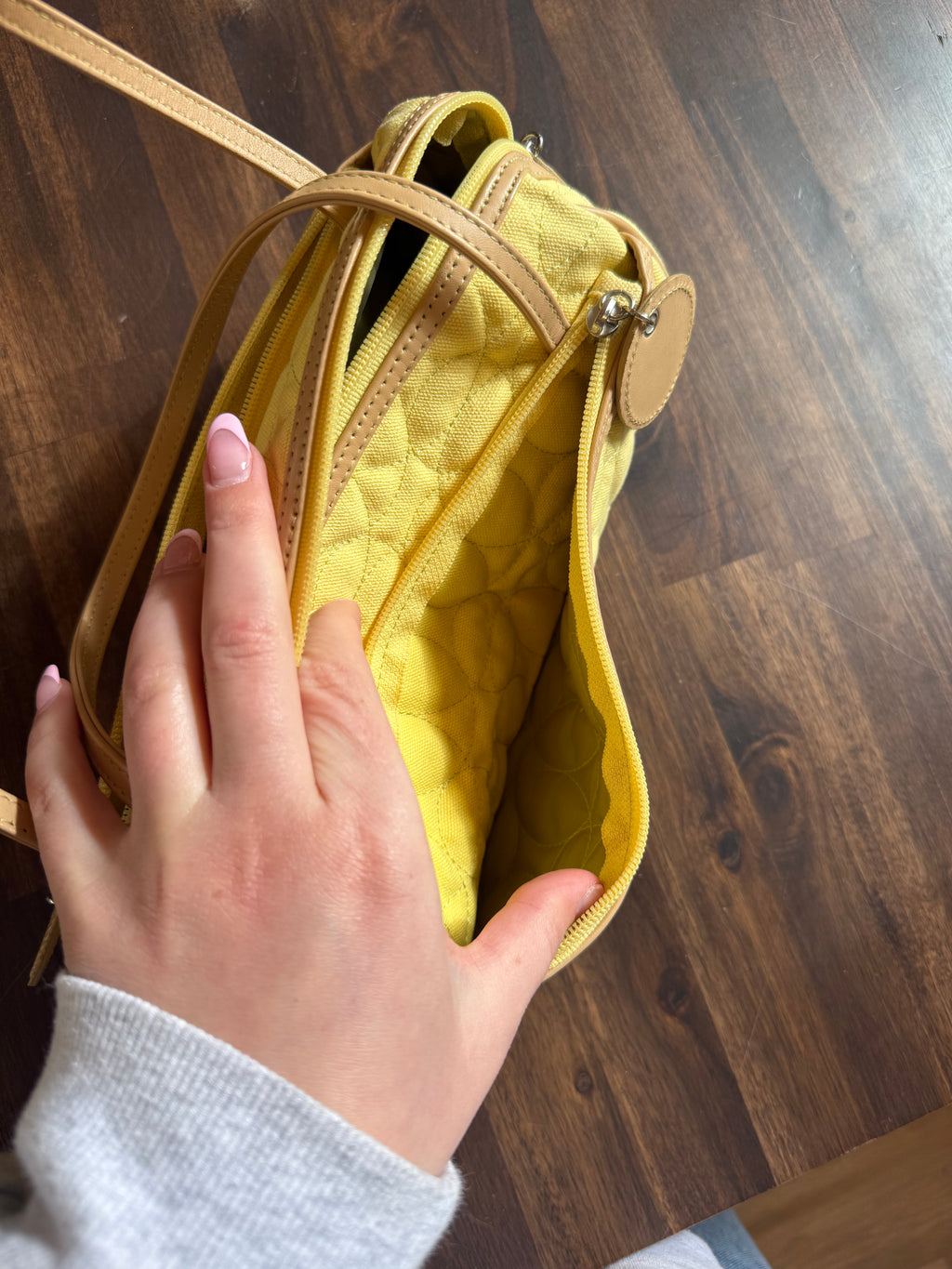 Quilted Yellow Shoulder Bag