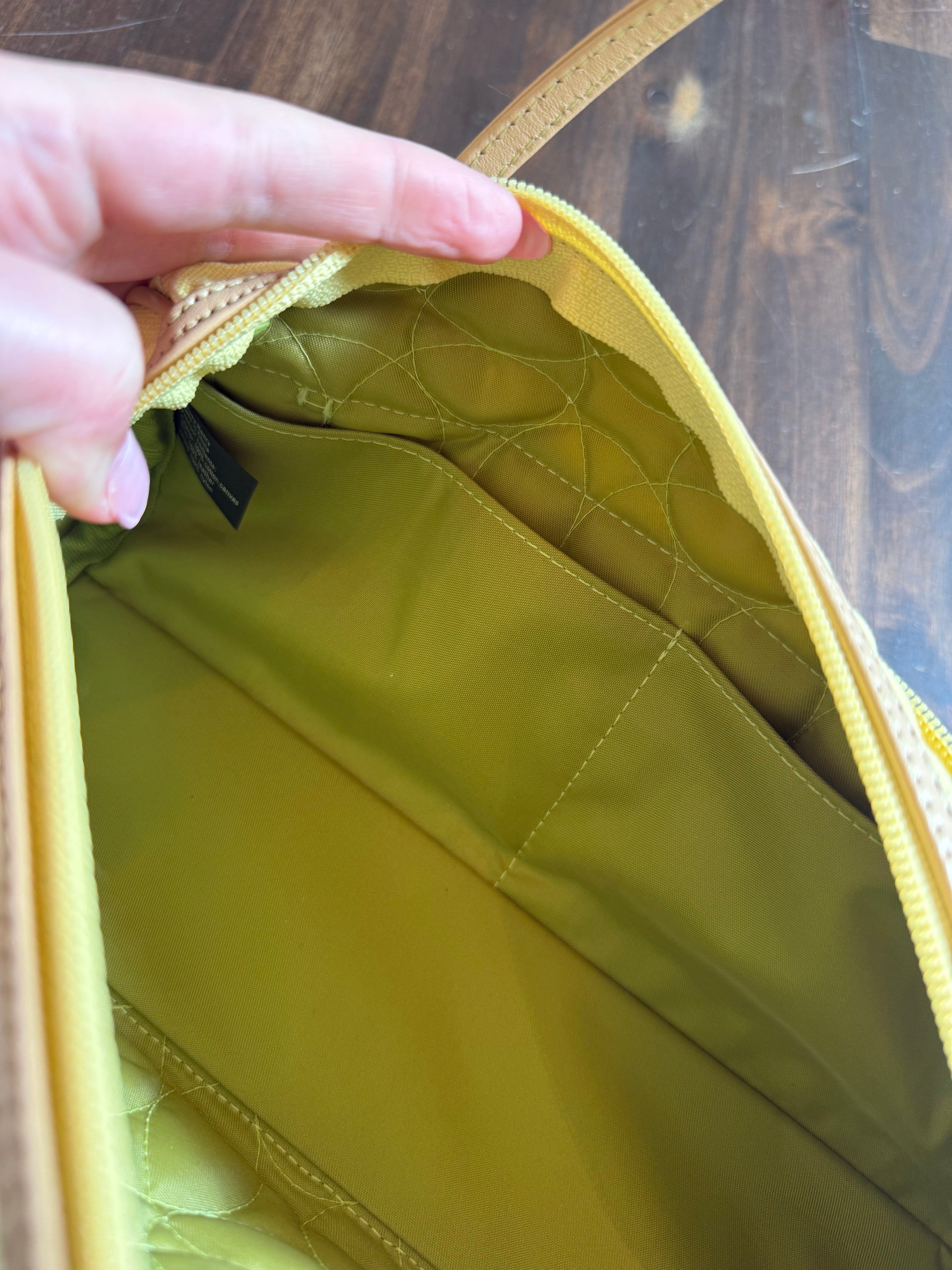 Quilted Yellow Shoulder Bag