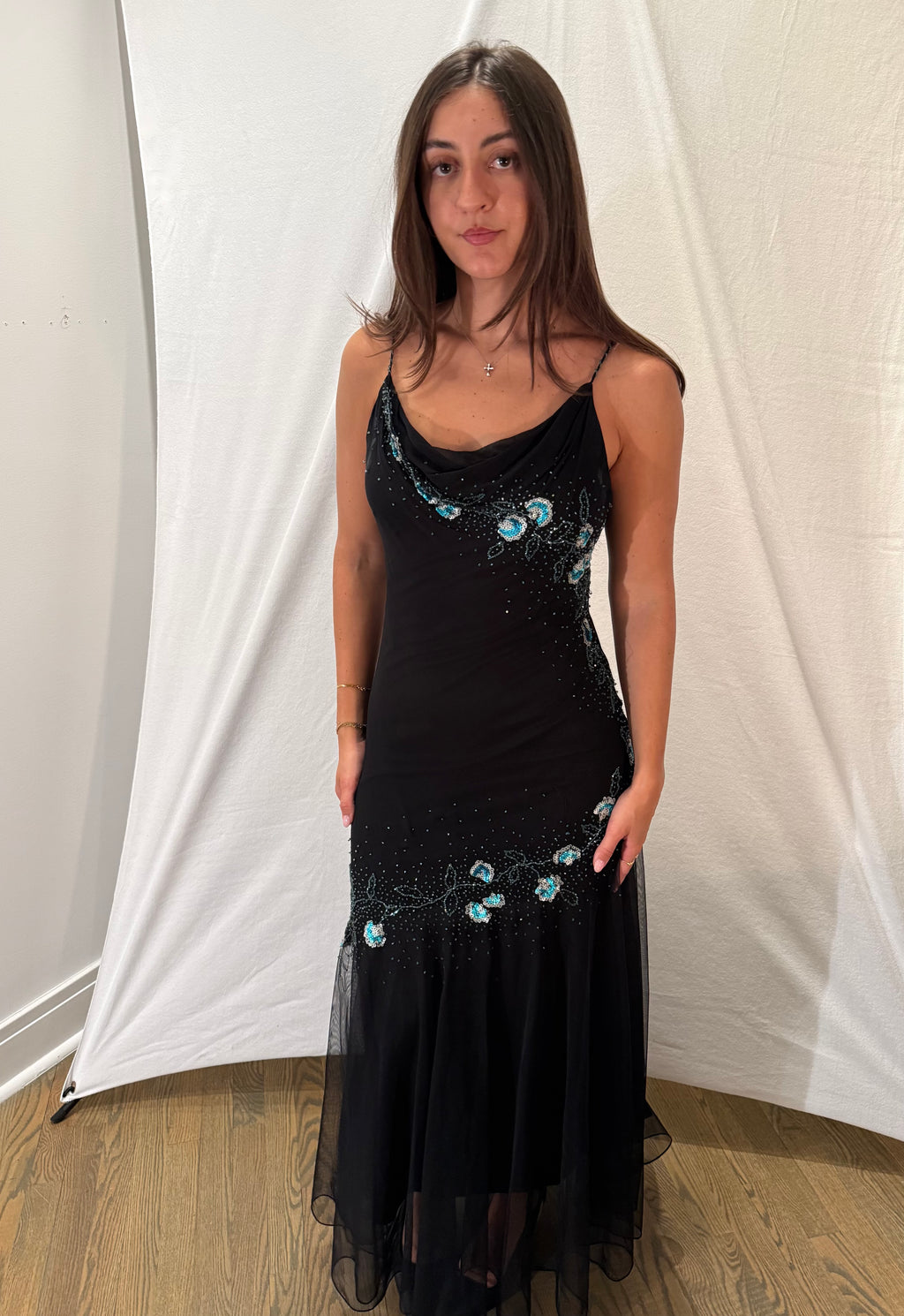 Vintage Xscape Silk Beaded & Sequin Dress - 12P