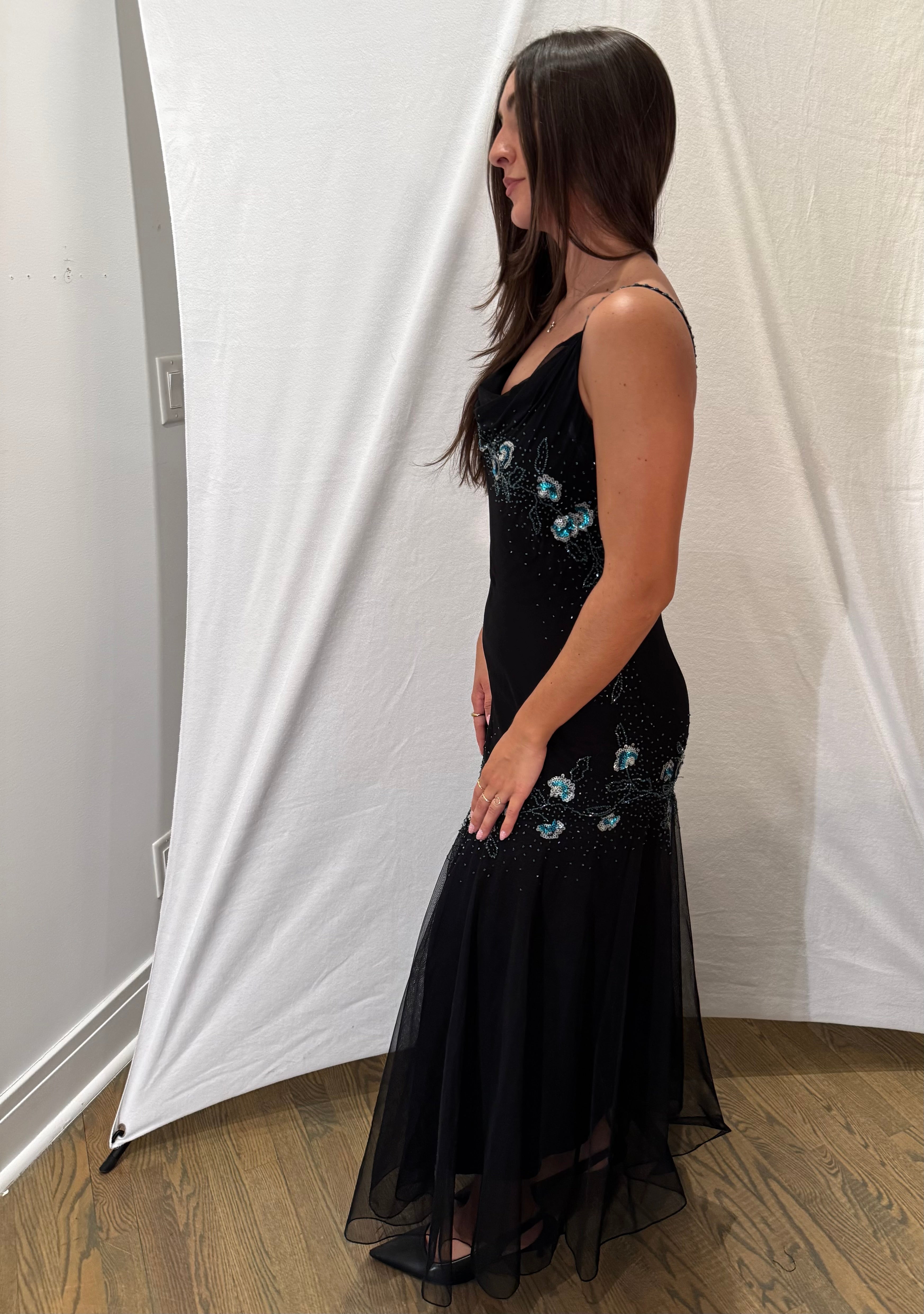 Vintage Xscape Silk Beaded & Sequin Dress - 12P