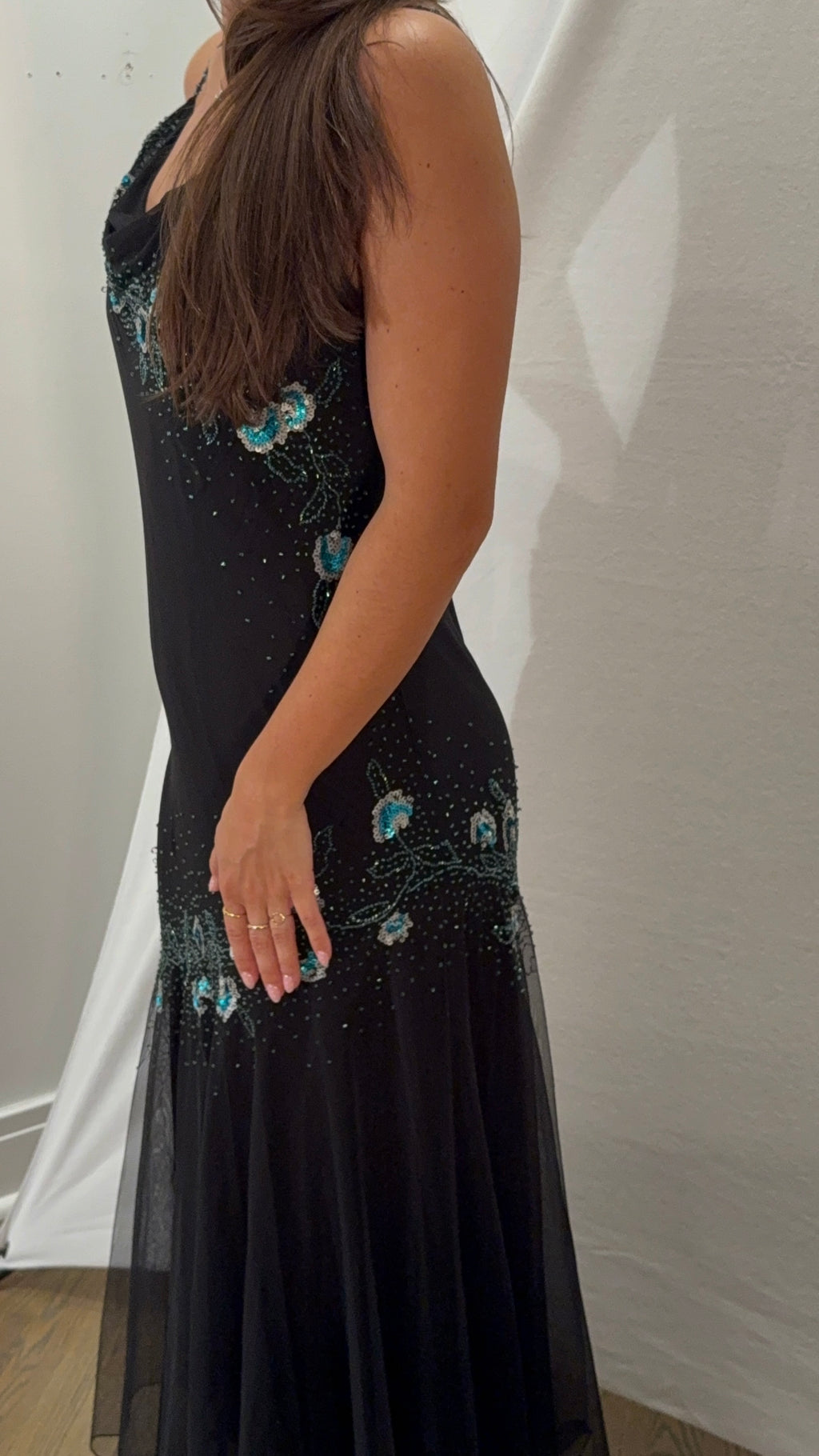 Vintage Xscape Silk Beaded & Sequin Dress - 12P