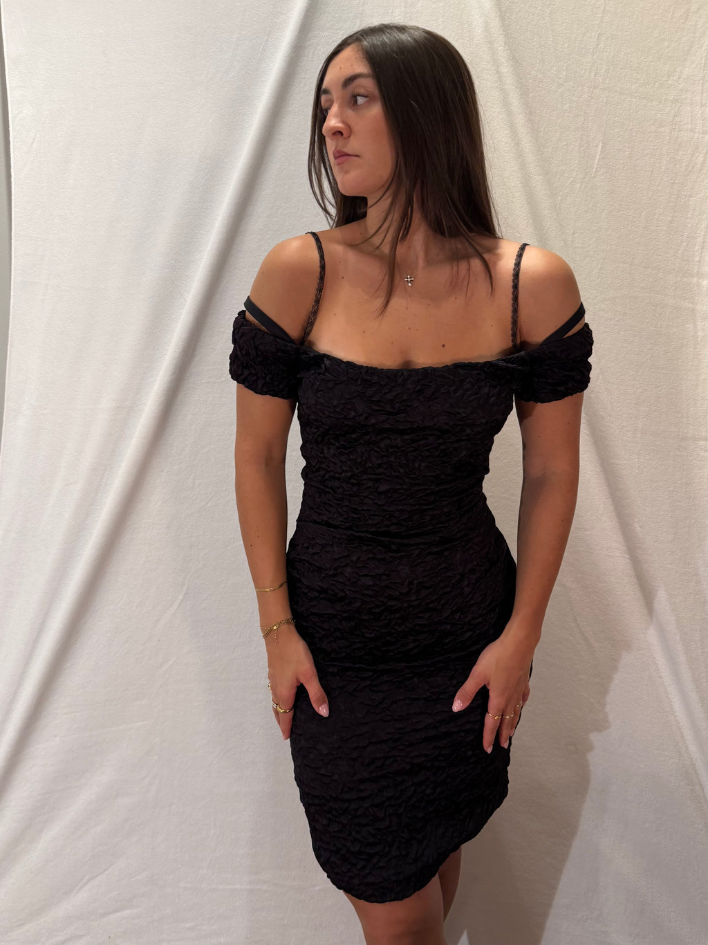 Betsy Adam Textured Mini Dress - Medium