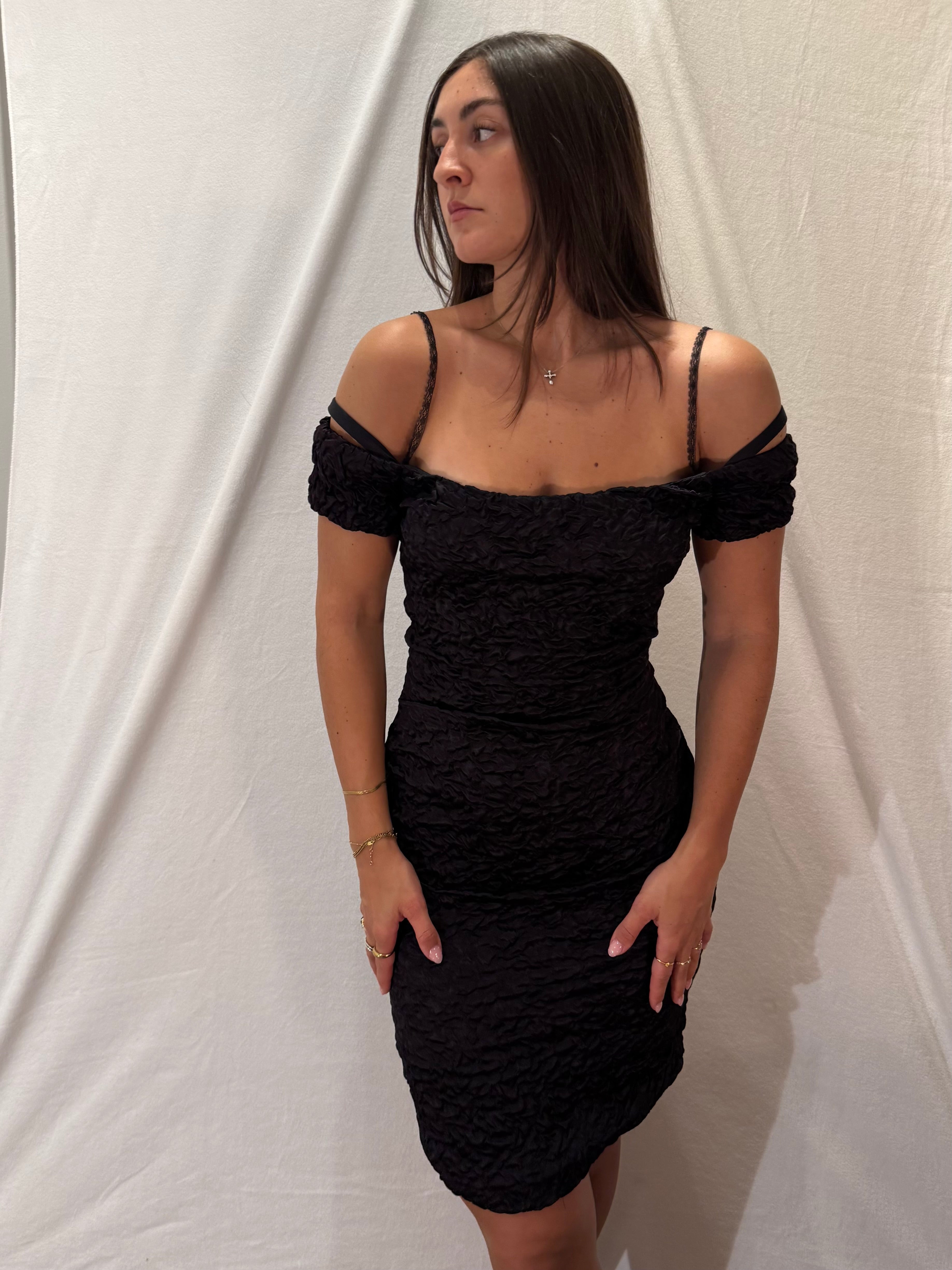 Betsy Adam Textured Mini Dress - Medium