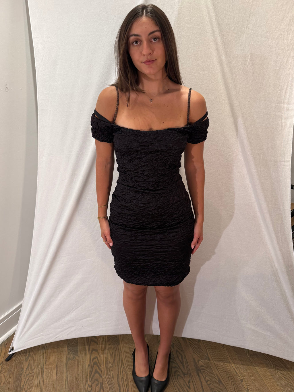 Betsy Adam Textured Mini Dress - Medium