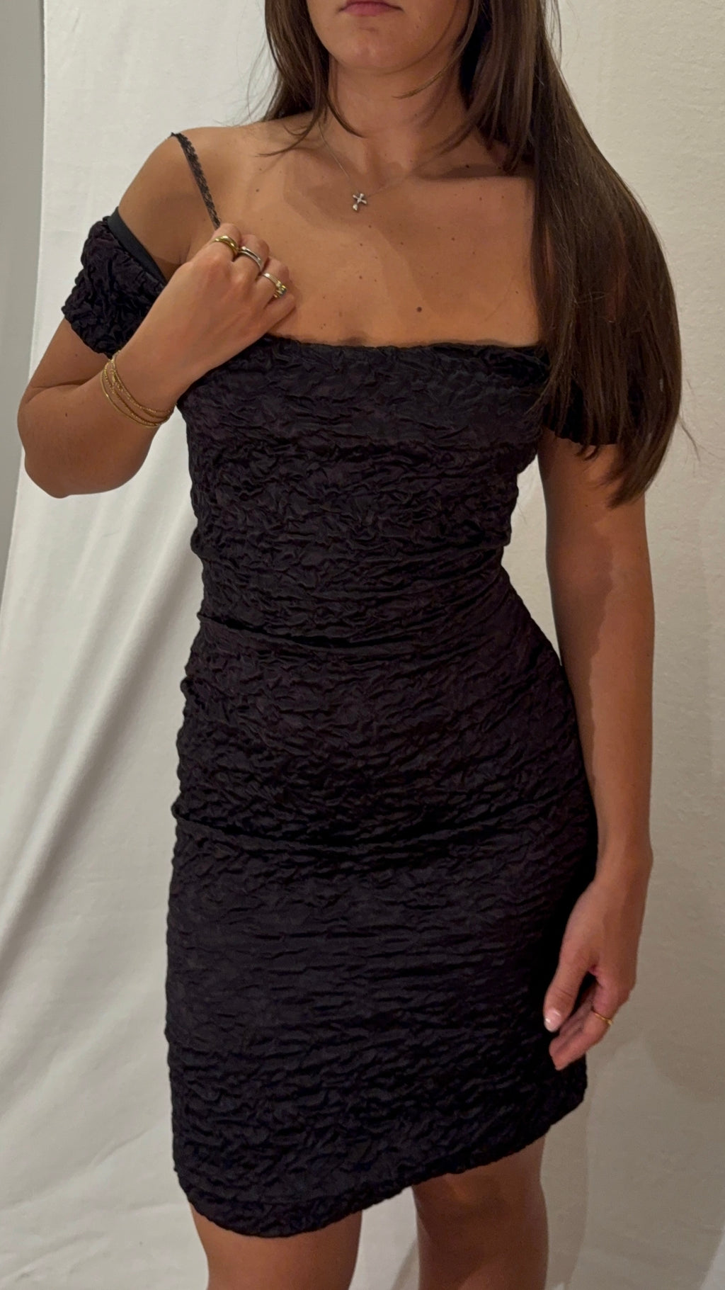 Betsy Adam Textured Mini Dress - Medium