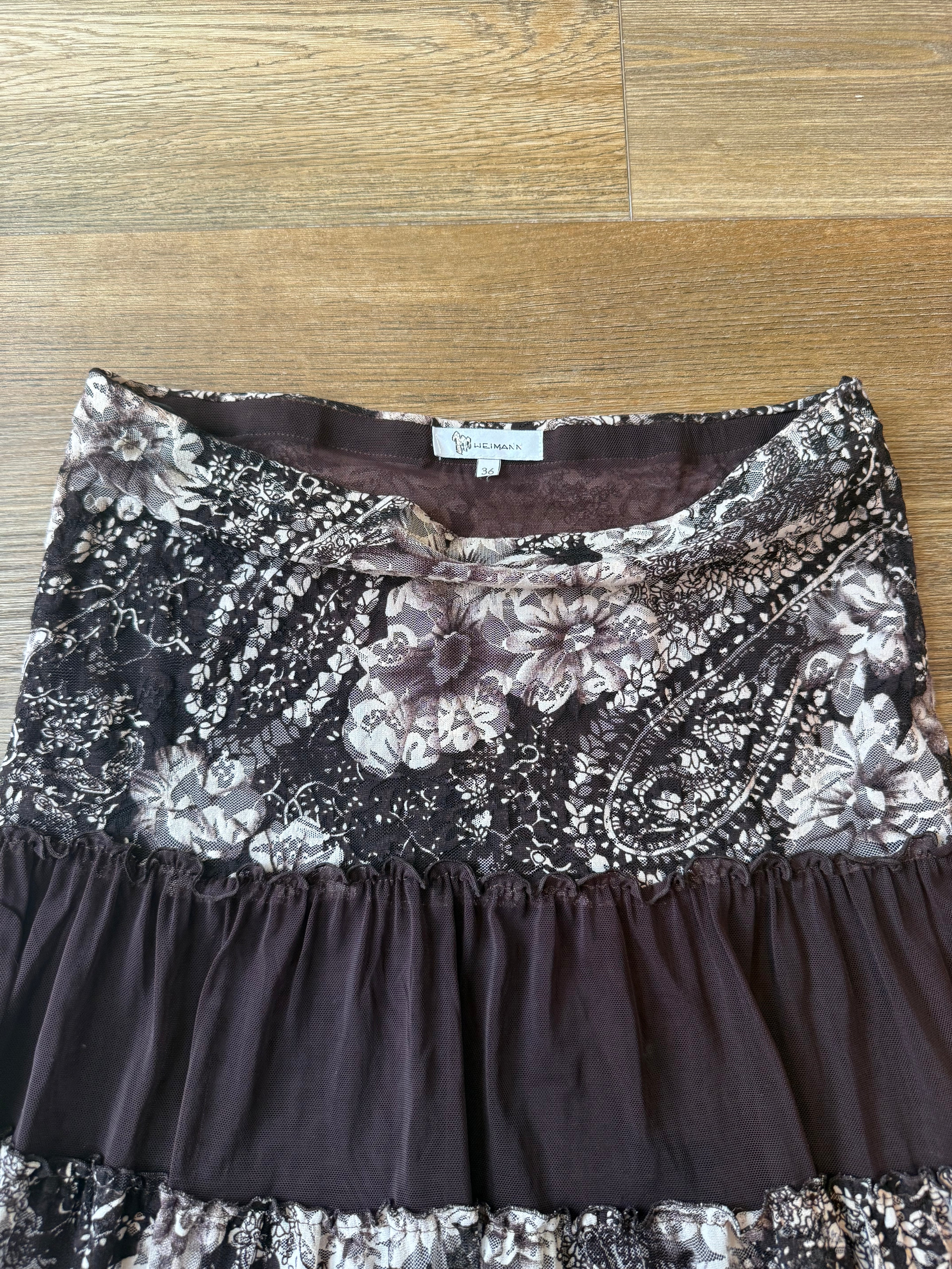 Brown Ruffle Skirt - Medium