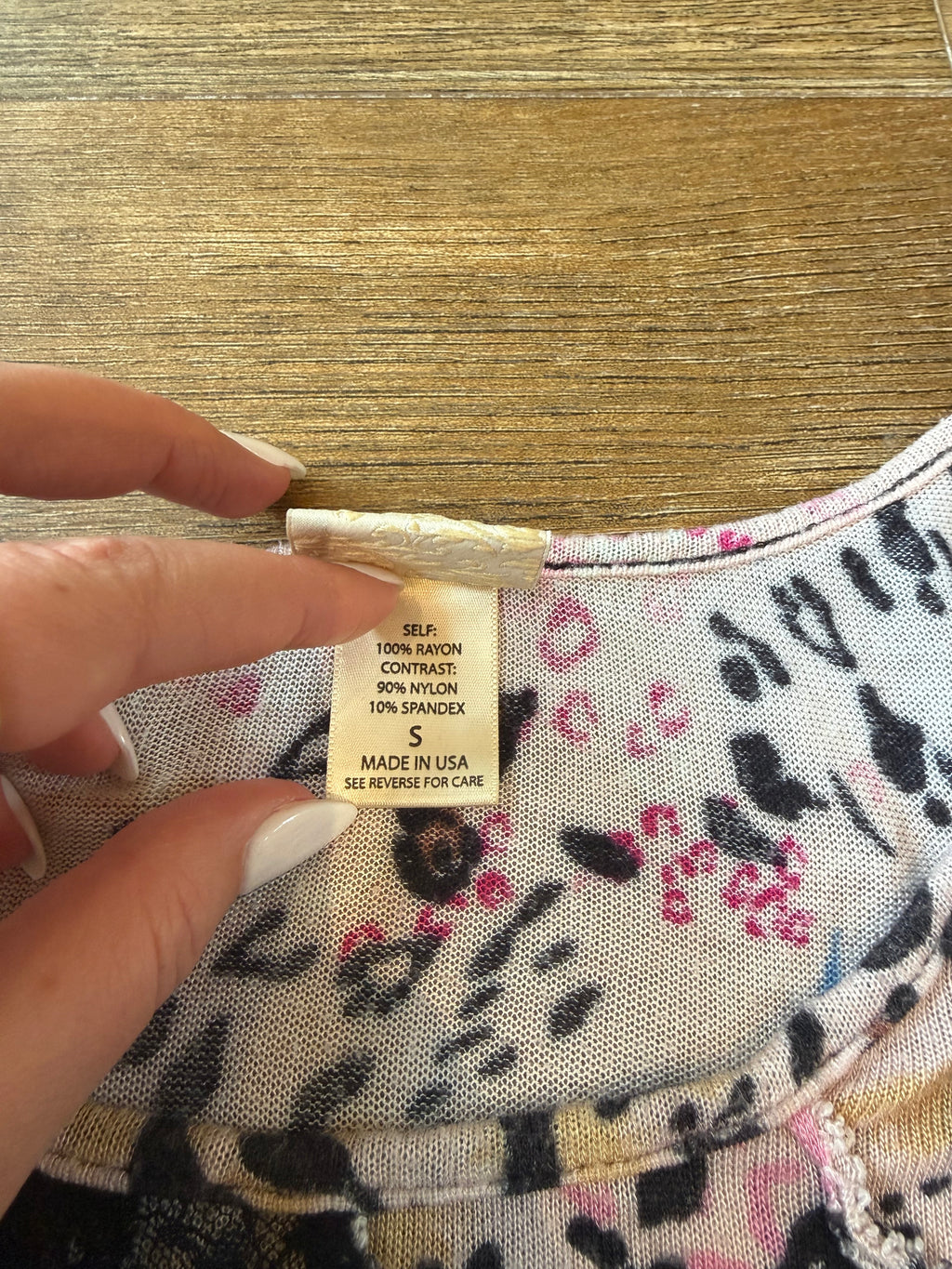 Multi Animal Print Lace Tee - Small