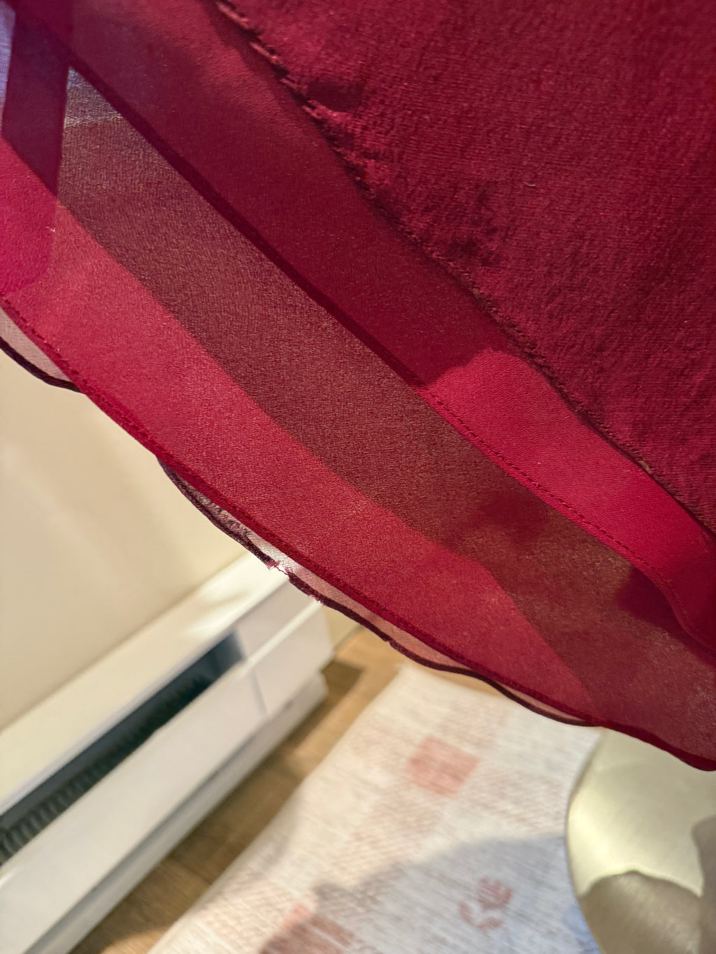 100% Silk Wine Elegant Dress - Size 2