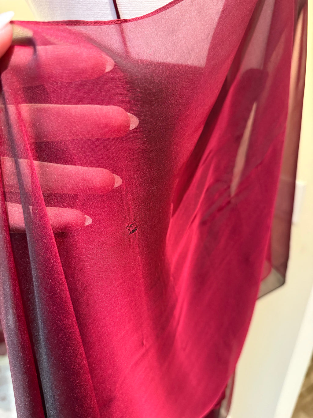 100% Silk Wine Elegant Dress - Size 2