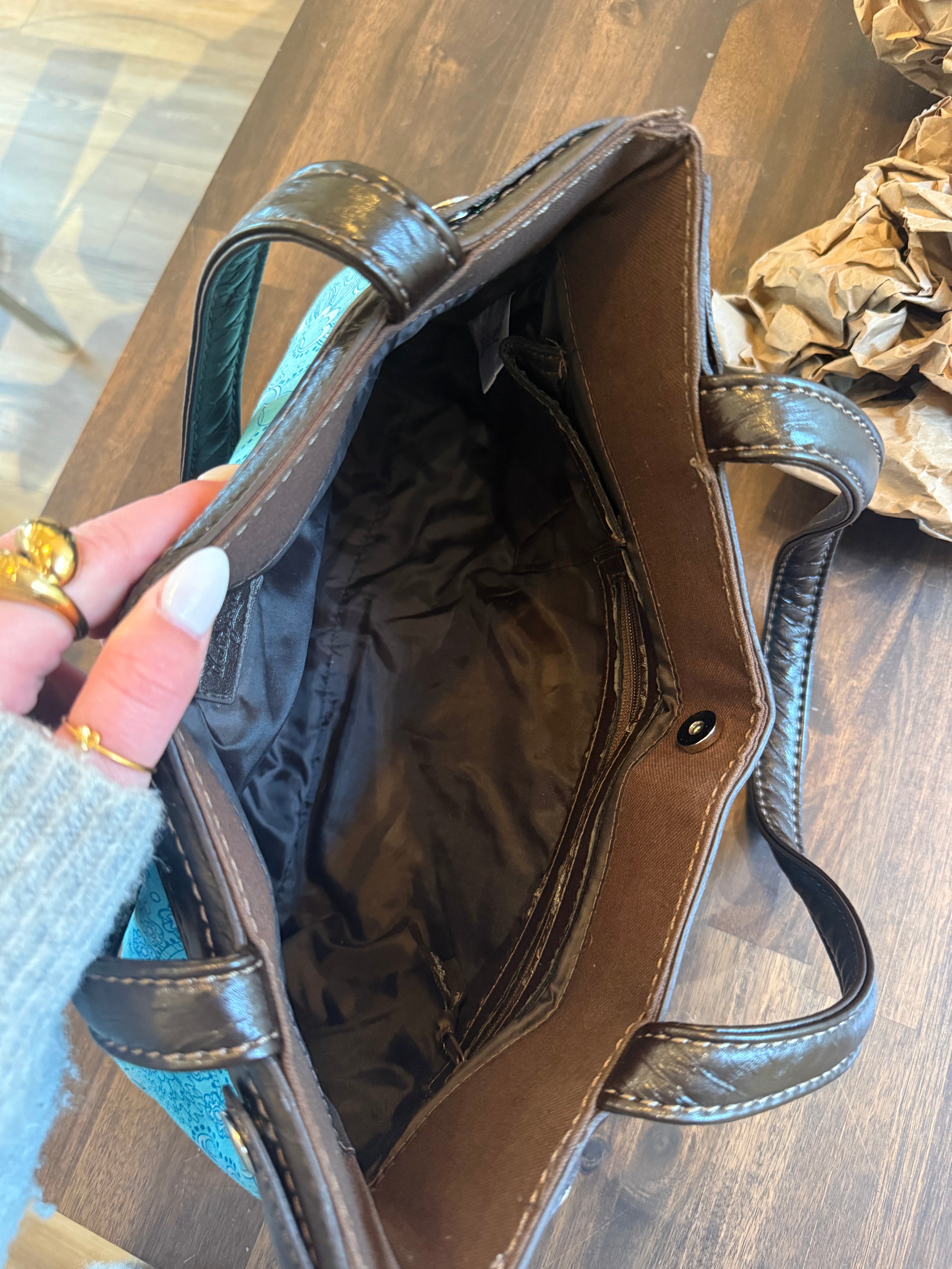 Blue Paisley Summer Shoulder Bag