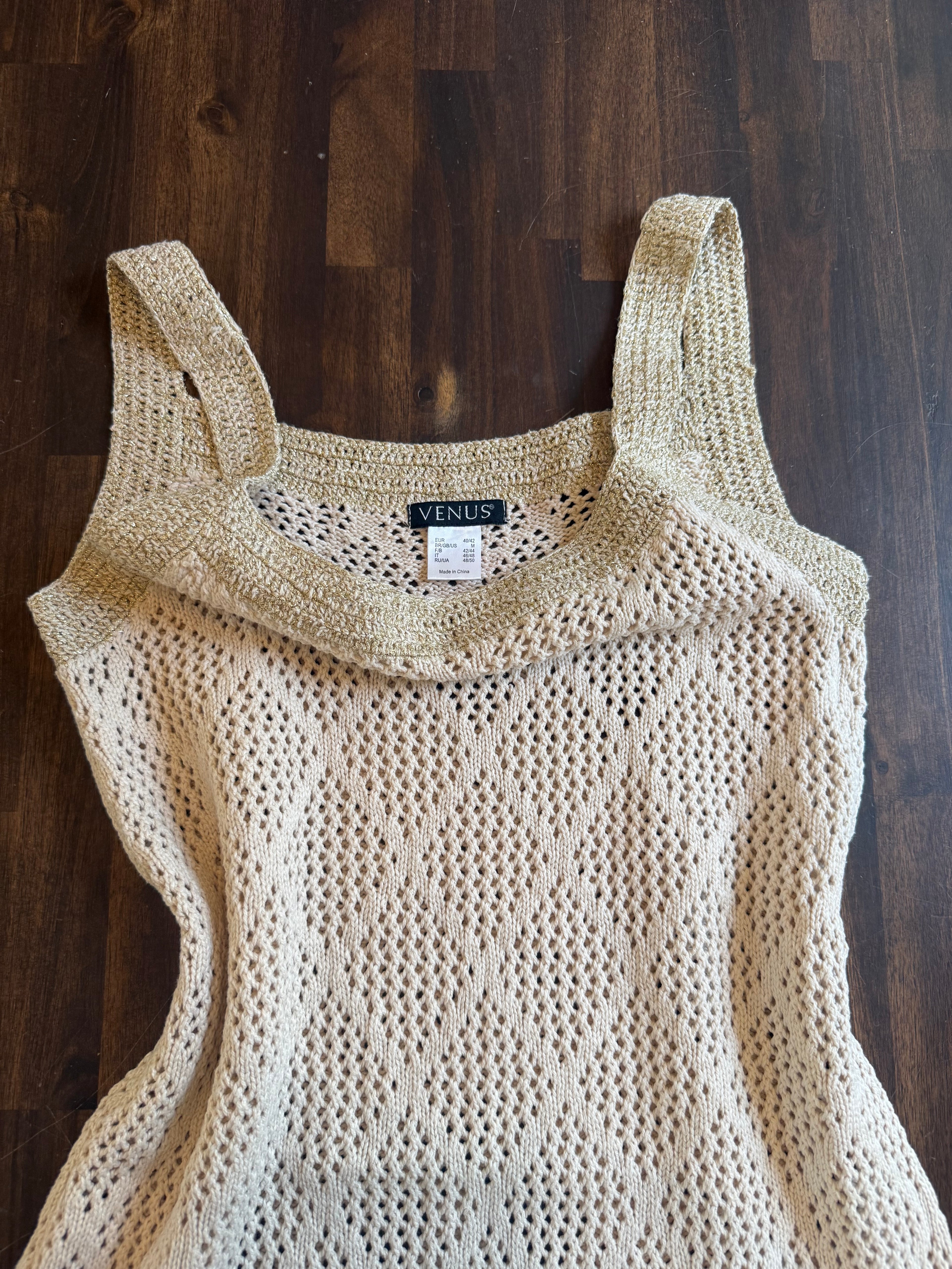 Shimmer Strap Crochet Dress - Medium