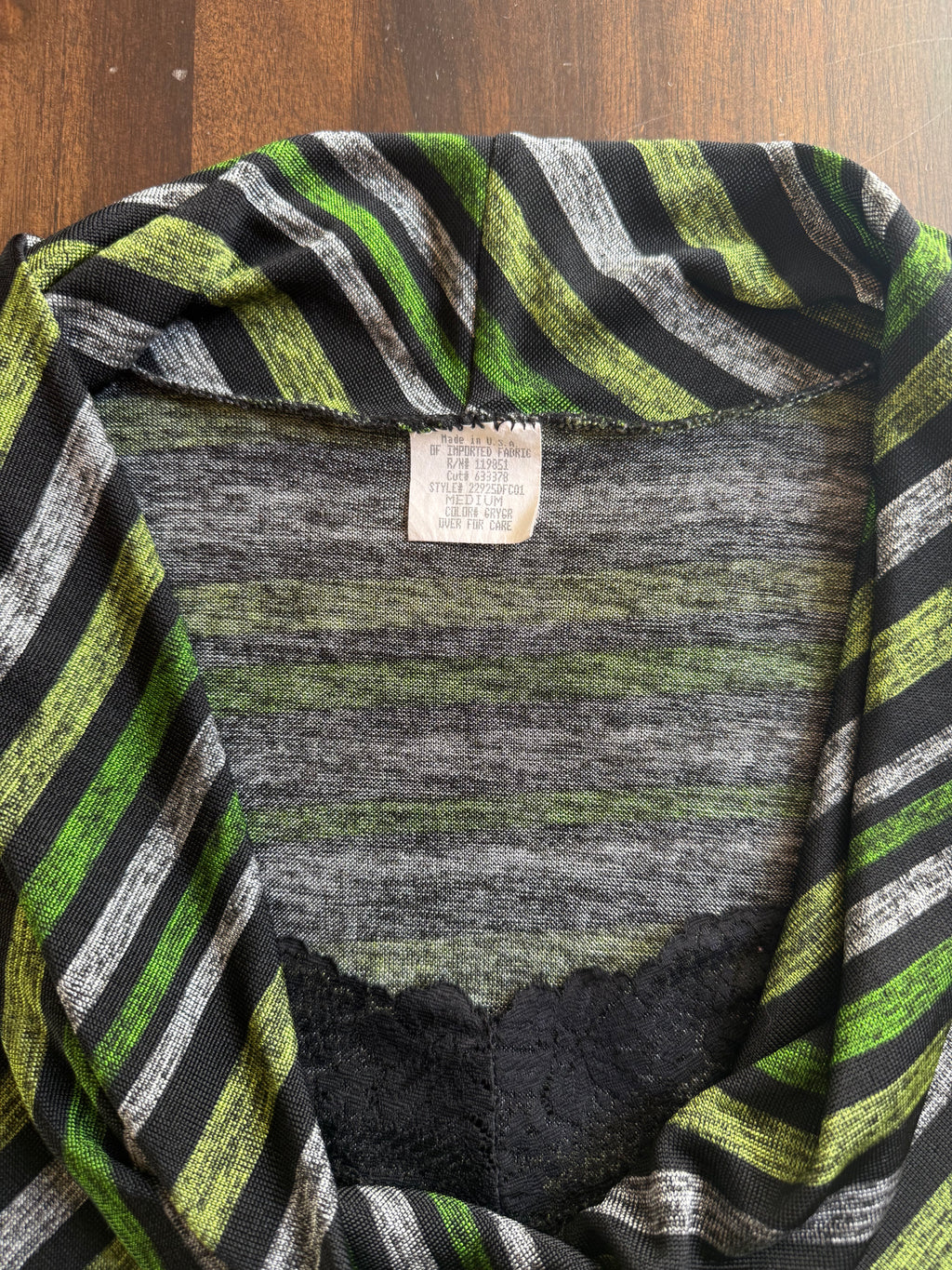 Green Cowl Neck Slinky Top - Medium