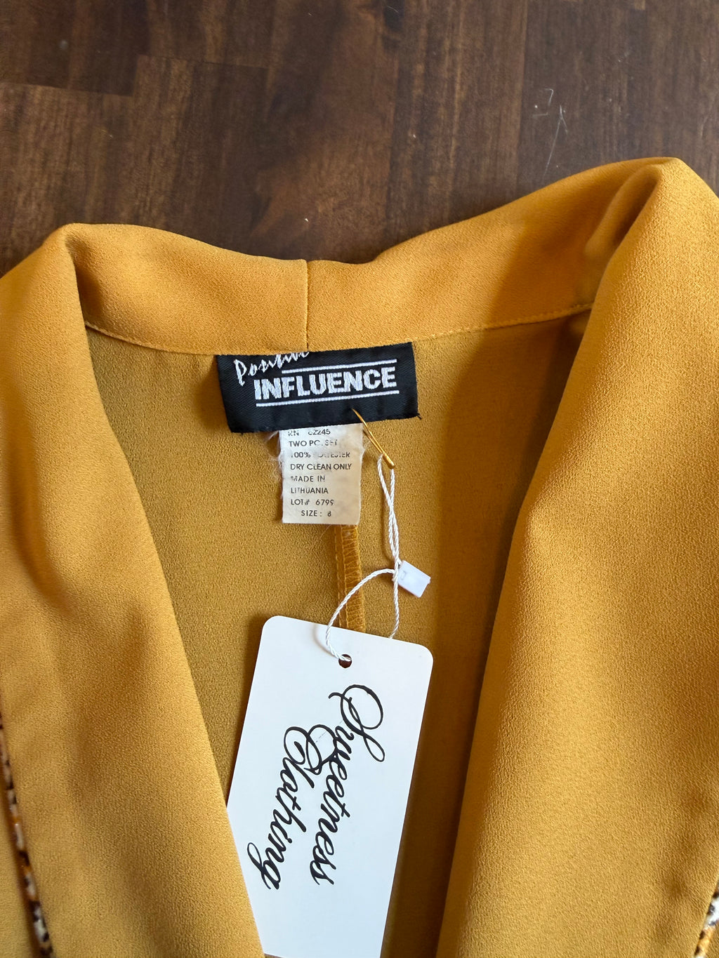 Yellow Leopard Trim Blazer Dress - Medium