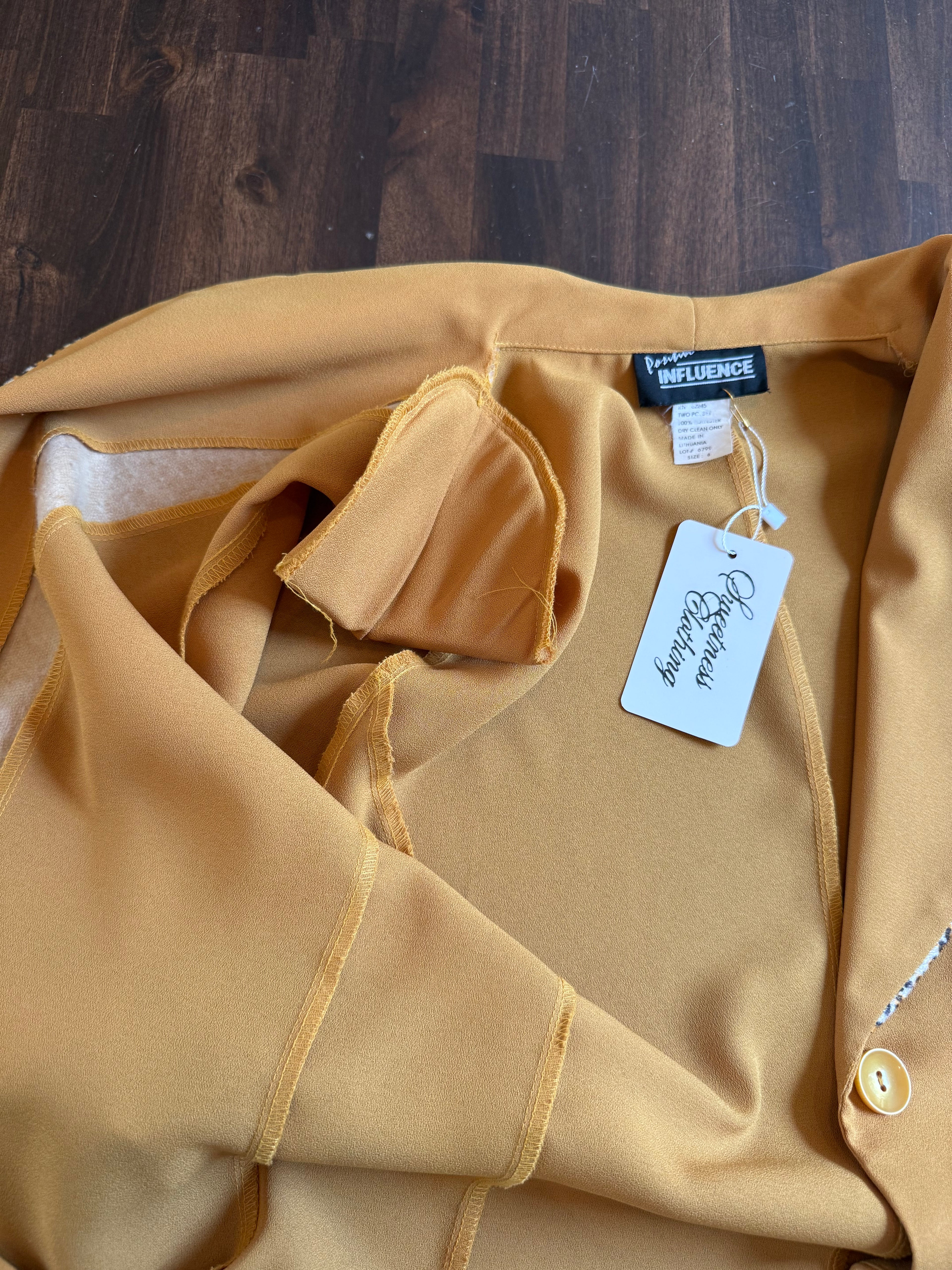 Yellow Leopard Trim Blazer Dress - Medium